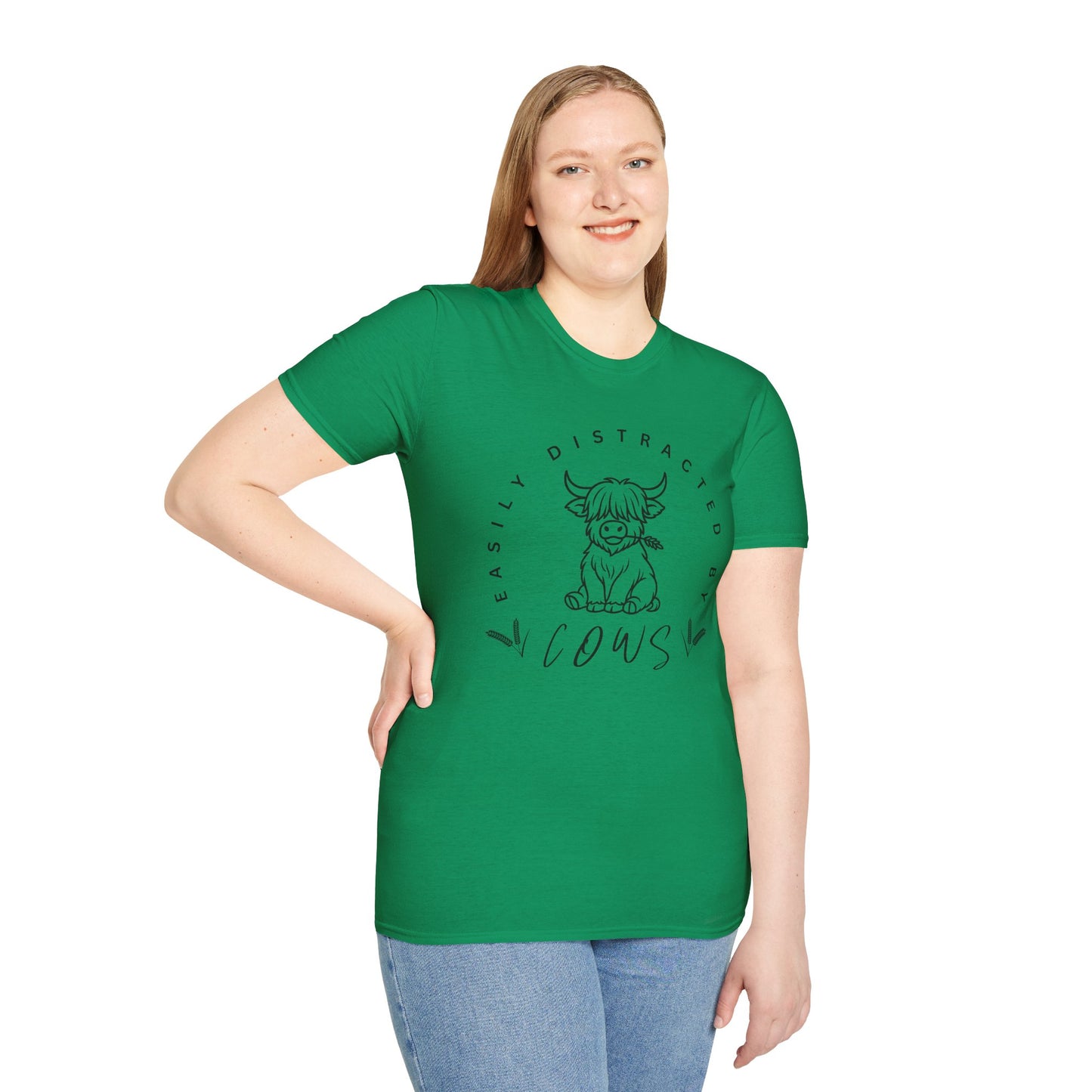 Easily Distracted by Cows - Graphic Tee, Funny Cow Tee, Animal Lover Shirt, Farm Life Gift, Casual Everyday Wear
