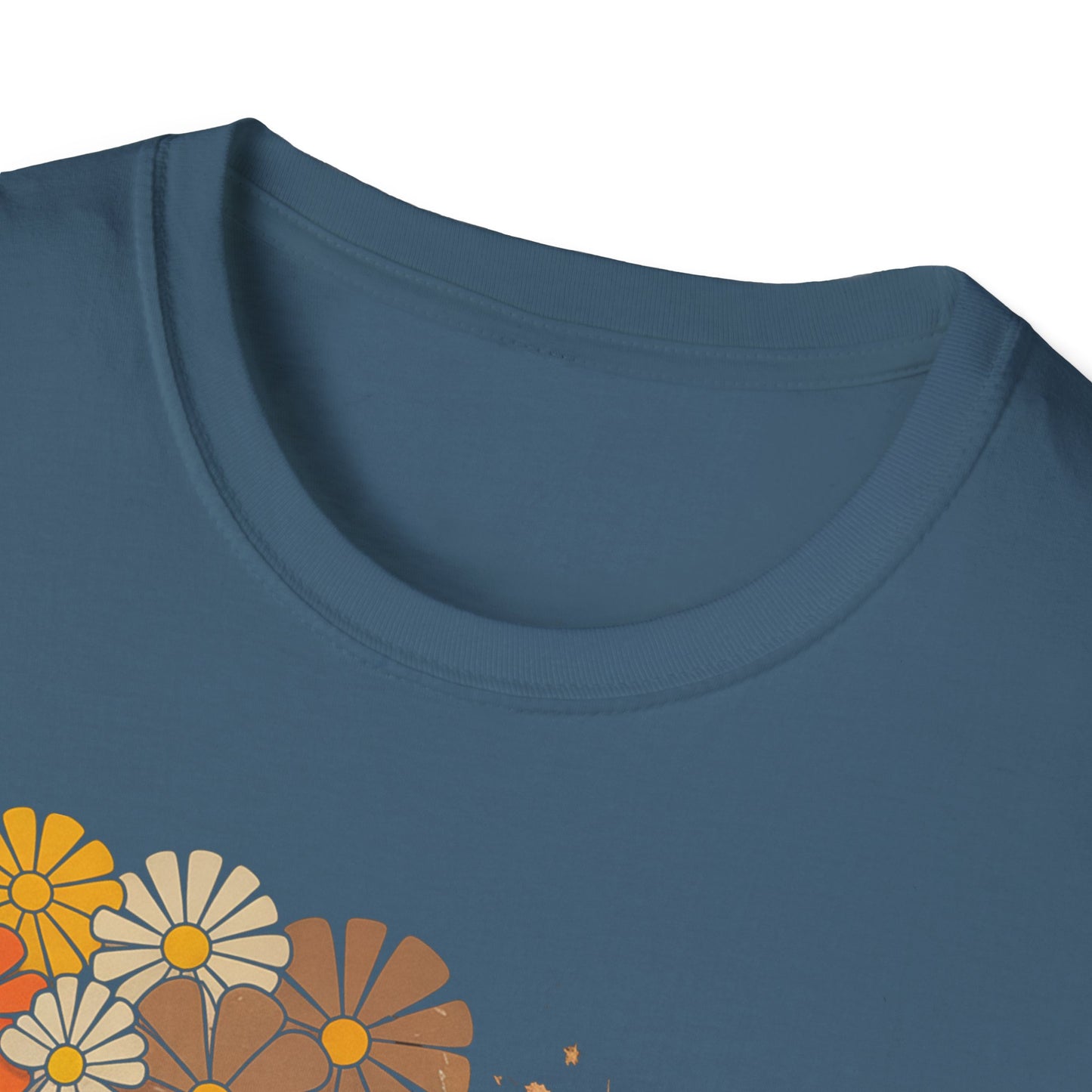 Retro Floral Smiley T-Shirt | Unisex Graphic Tee for Casual Wear, Gift for Friends, Summer Vibes, Self-Care, Birthday Present