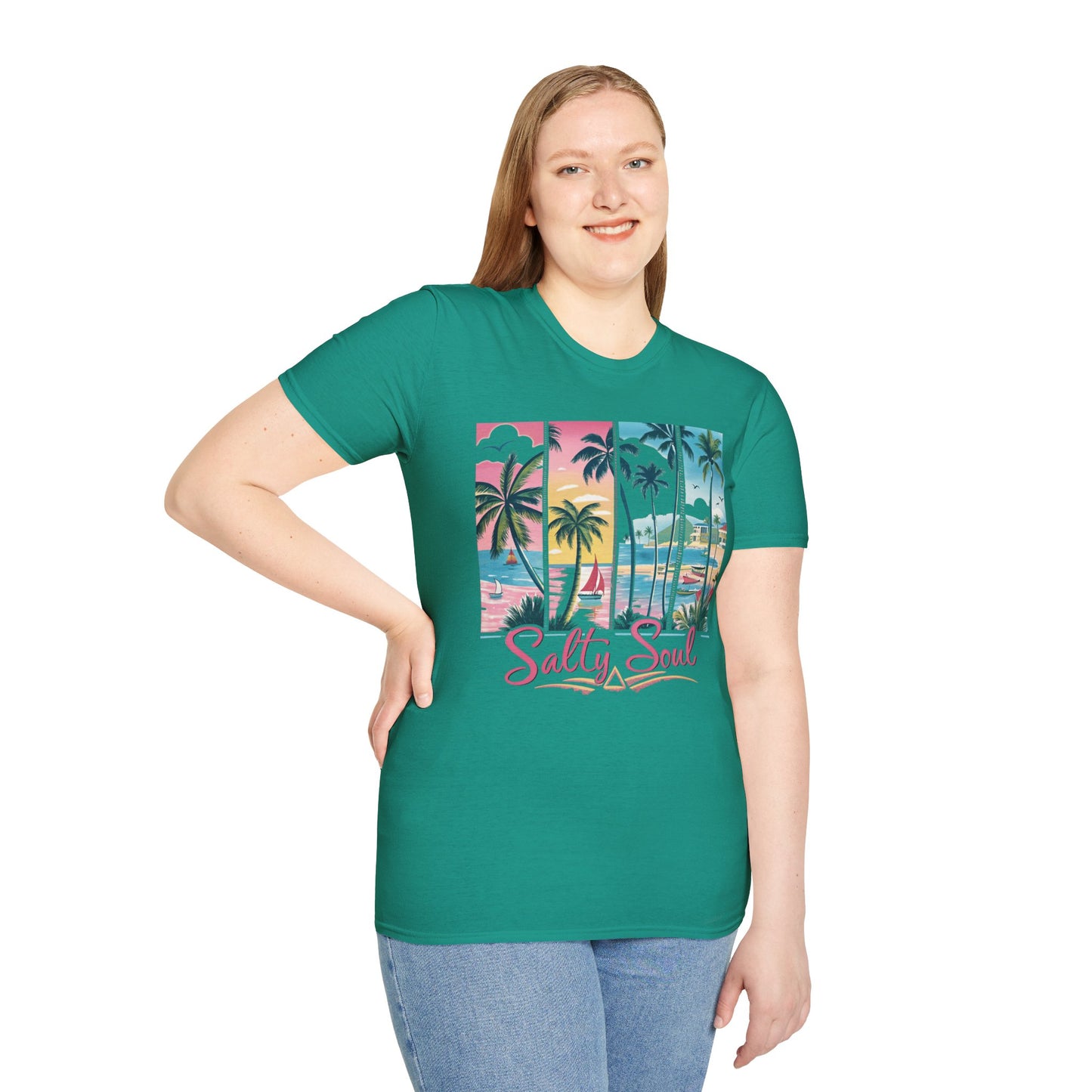 Salty Soul Tropical Vibe Tee for Beach Lovers