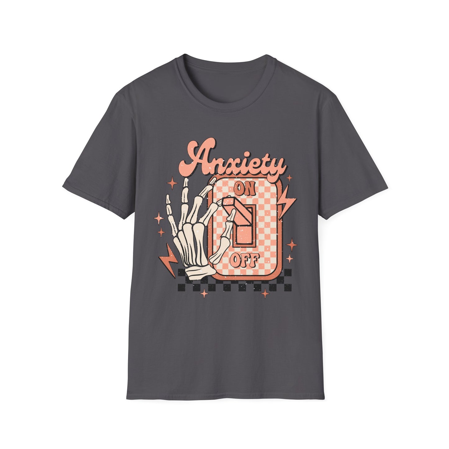 Anxiety On/Off Unisex Softstyle T-Shirt - Trendy Graphic Tee