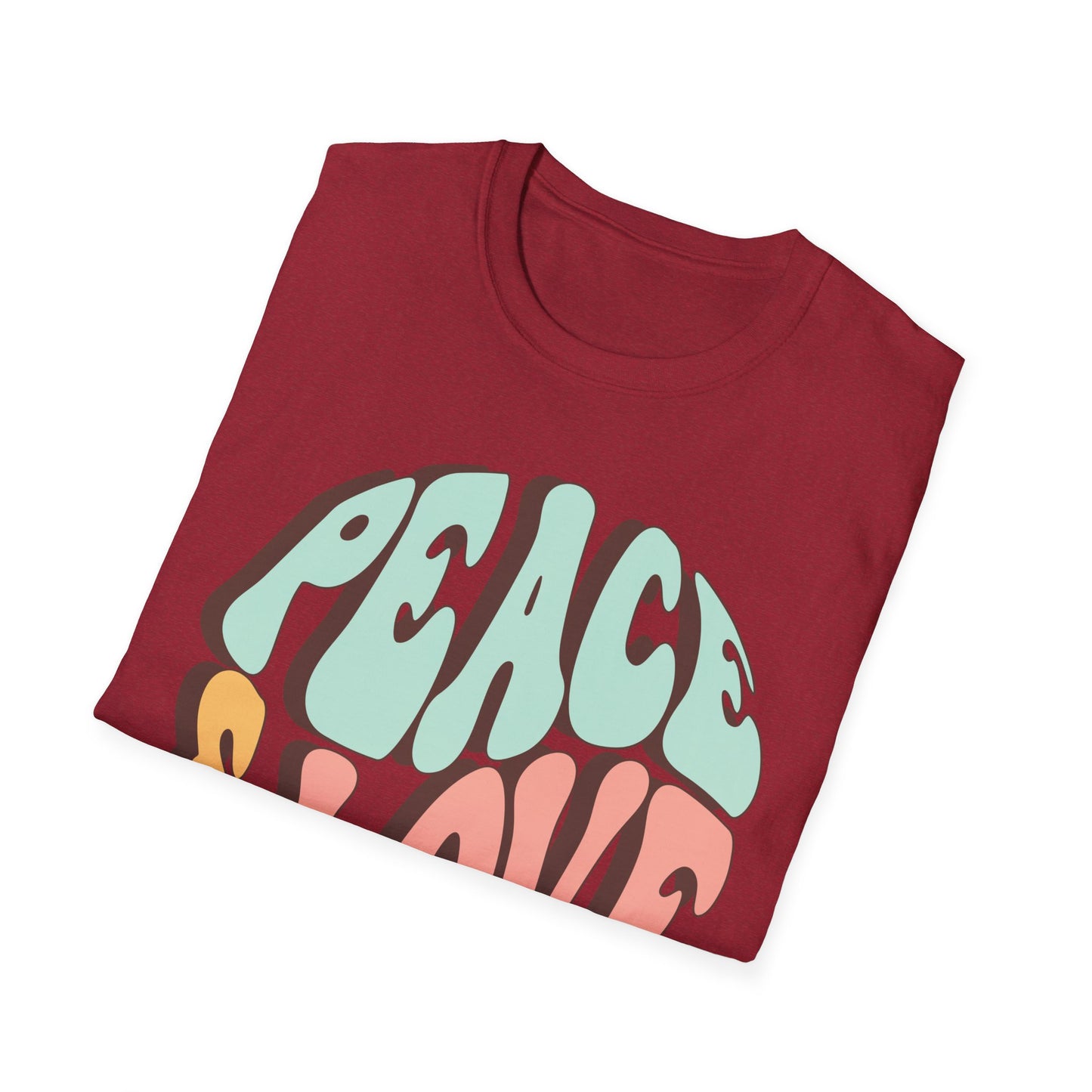 Peace & Love Unisex Softstyle T-Shirt - Retro Vibe for Casual Outings