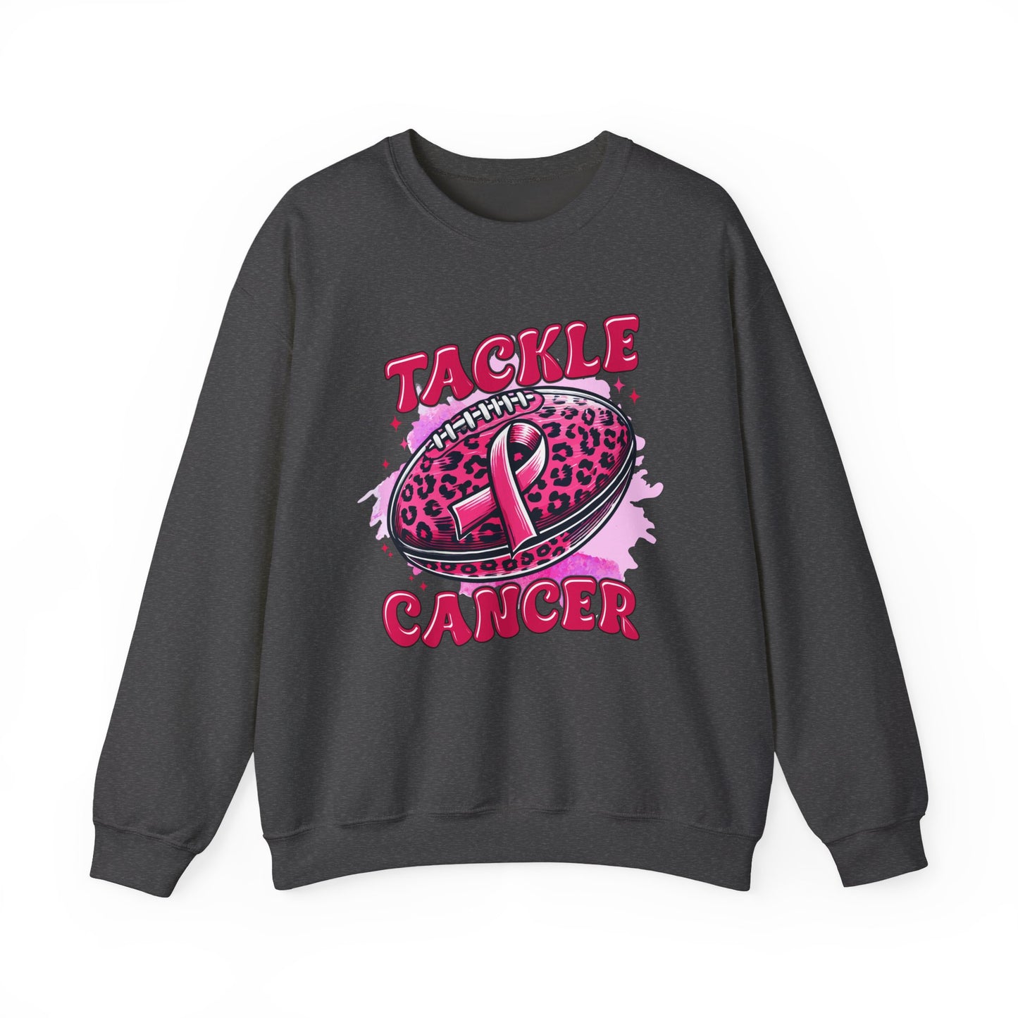 Breast Cancer Awareness Crewneck Sweatshirt | Tackle Cancer Apparel, Football Fan Wear, Pink Ribbon