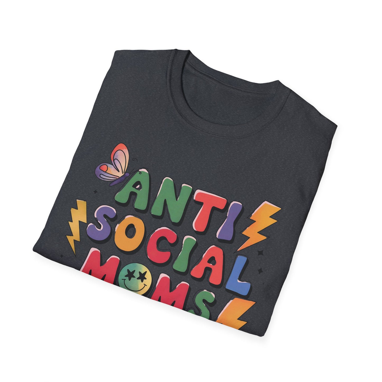 Anti Social Moms Club - Trendy Graphic Tee for Moms
