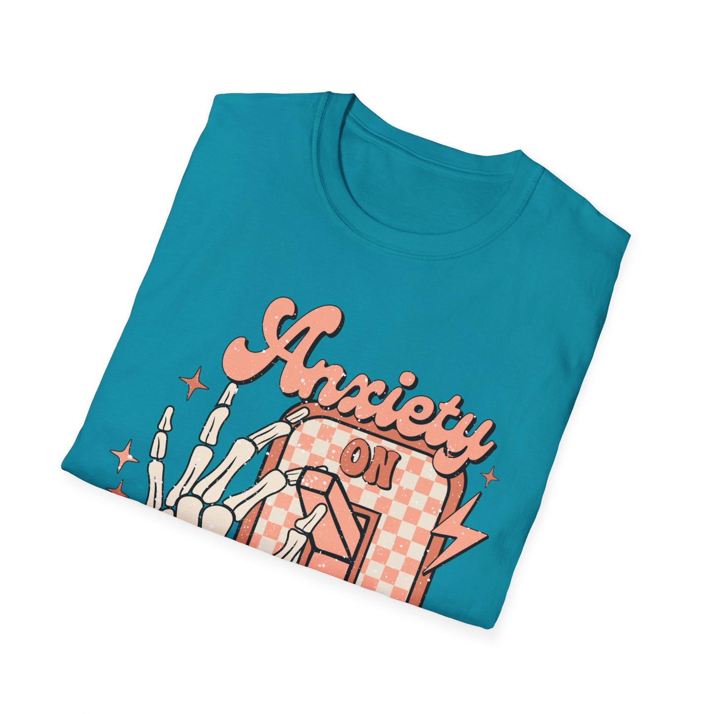 Anxiety On/Off Unisex Softstyle T-Shirt - Trendy Graphic Tee