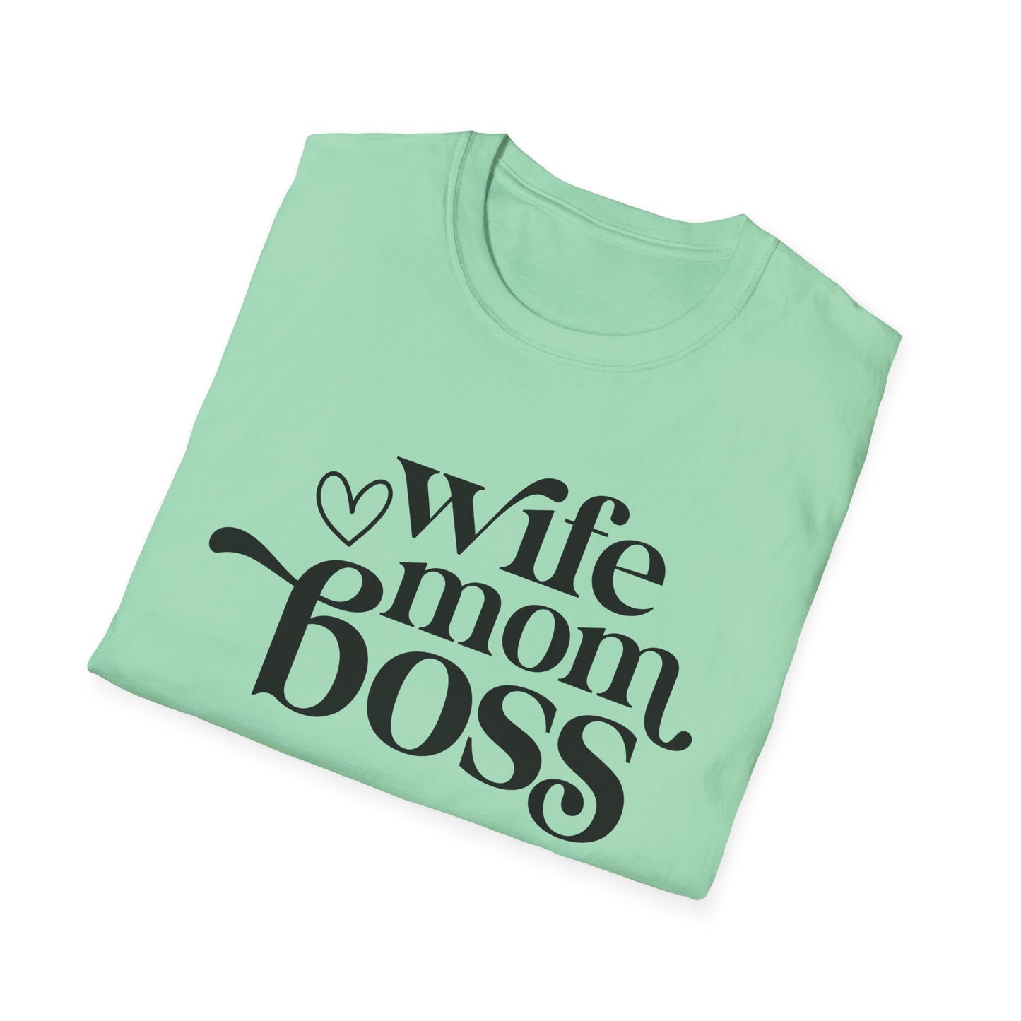 Wife Mom Boss T-Shirt, Women's Empowerment Tee, Gift for Moms, Casual Wear, Perfect for Mother's Day