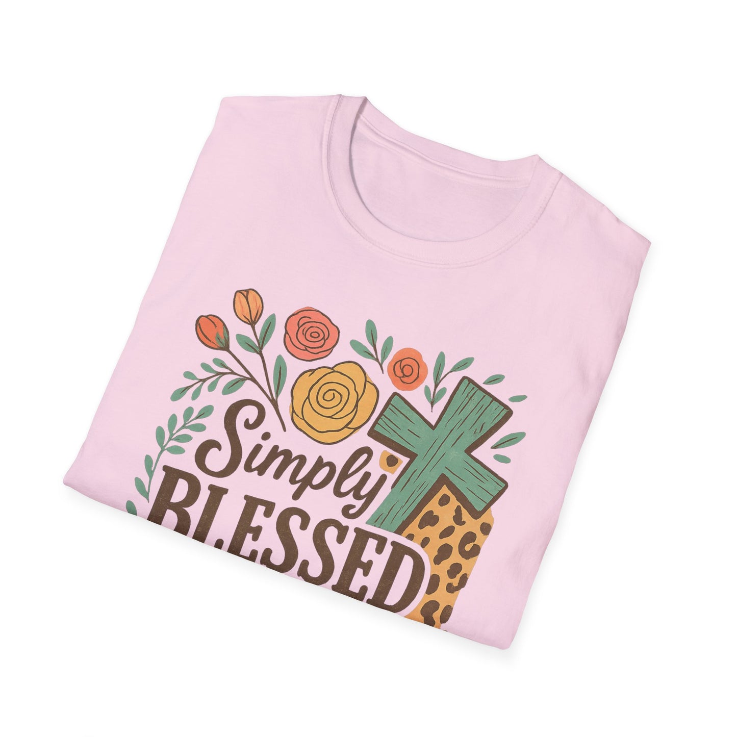 Simply Blessed Unisex Softstyle T-Shirt, Faith Shirt, Casual Gift, Christian Apparel, Spring Fashion, Inspirational Tee