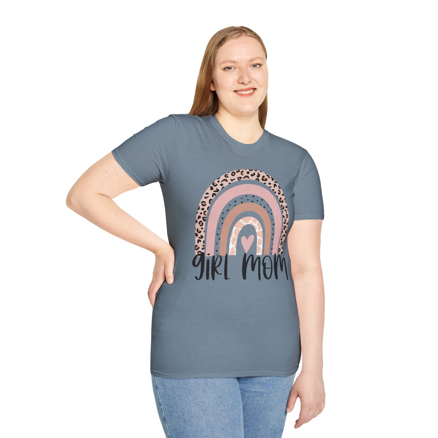 Girl Mom Rainbow T-Shirt Trendy Gift for Mother's Day