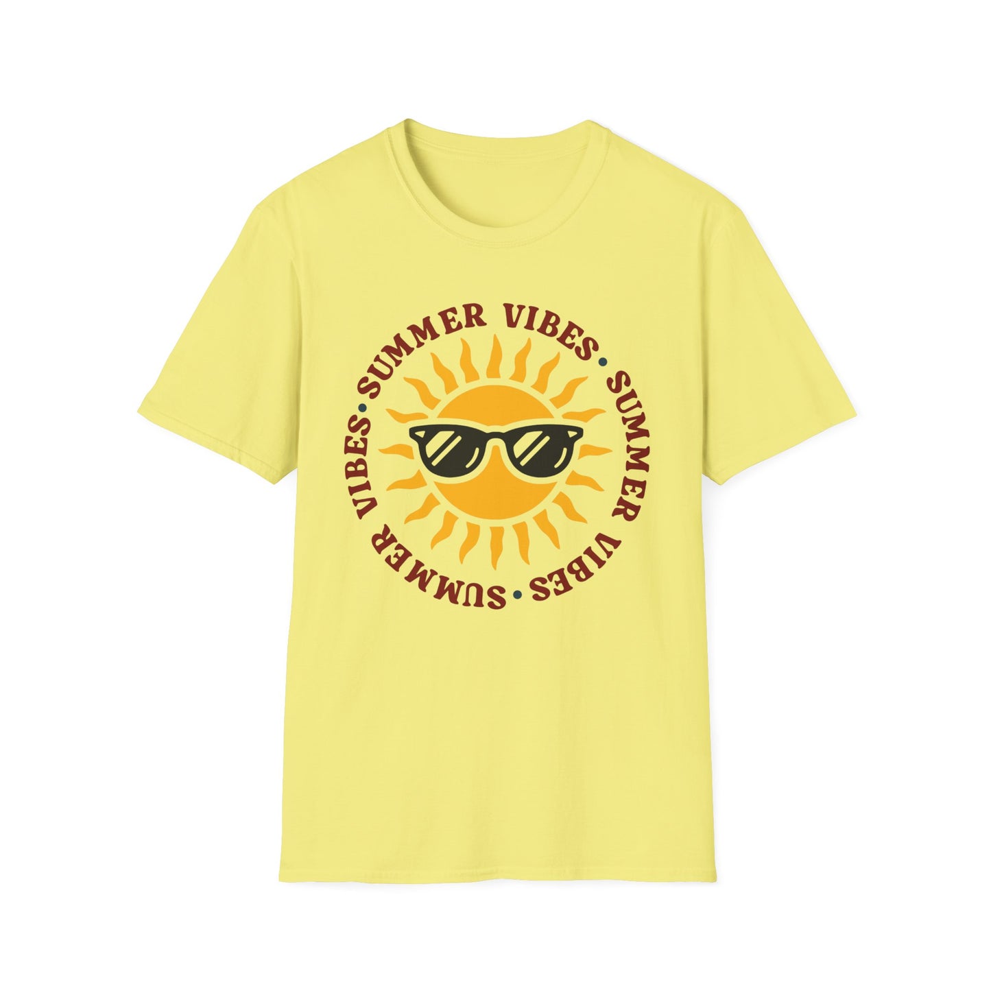 Summer Vibes – Bright Yellow Sun Tee