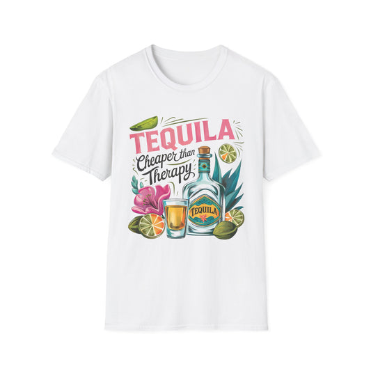 Tequila Therapy T-Shirt, Cheaper than Therapy Shirt, Funny Tequila Tee, Party Shirt, Unique Gift for Tequila Lovers
