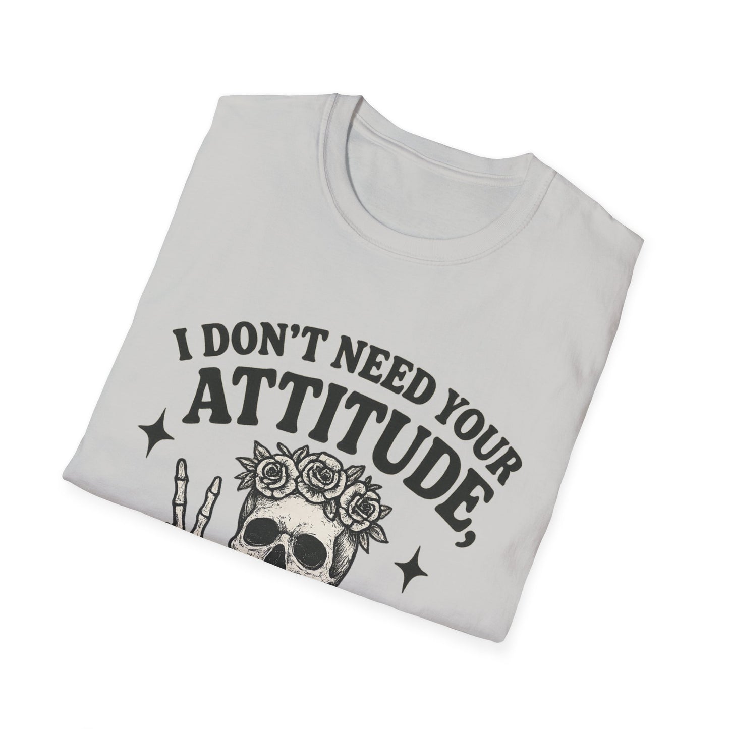 Attitude Skull Graphic Tee, Edgy Gift, Hipster Fashion, Festival Outfit, Statement Top