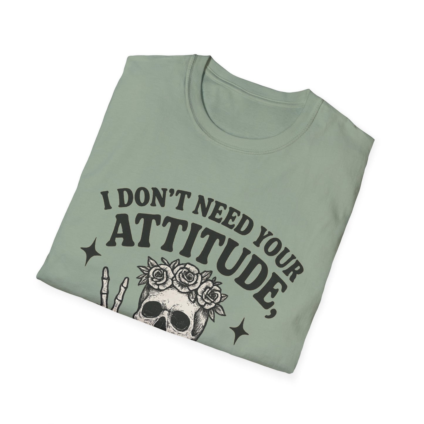 Attitude Skull Graphic Tee, Edgy Gift, Hipster Fashion, Festival Outfit, Statement Top