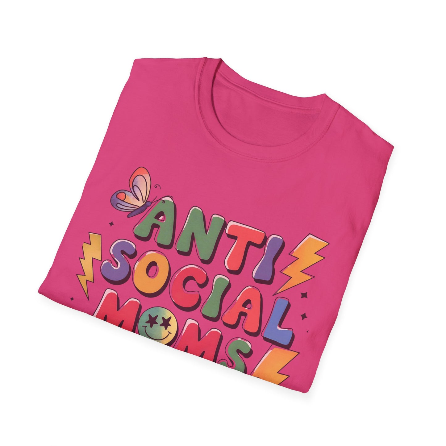Anti Social Moms Club - Trendy Graphic Tee for Moms