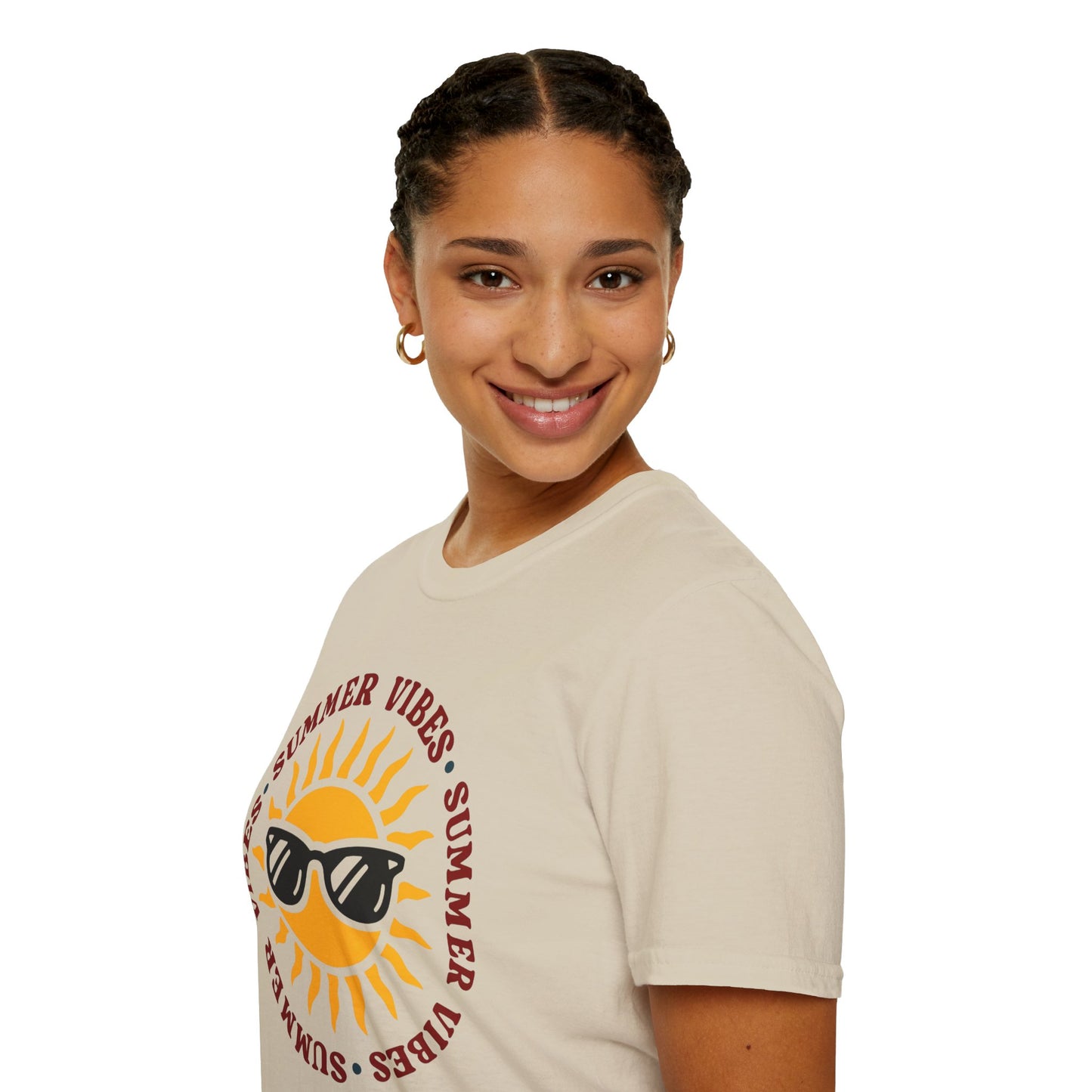 Summer Vibes – Bright Yellow Sun Tee