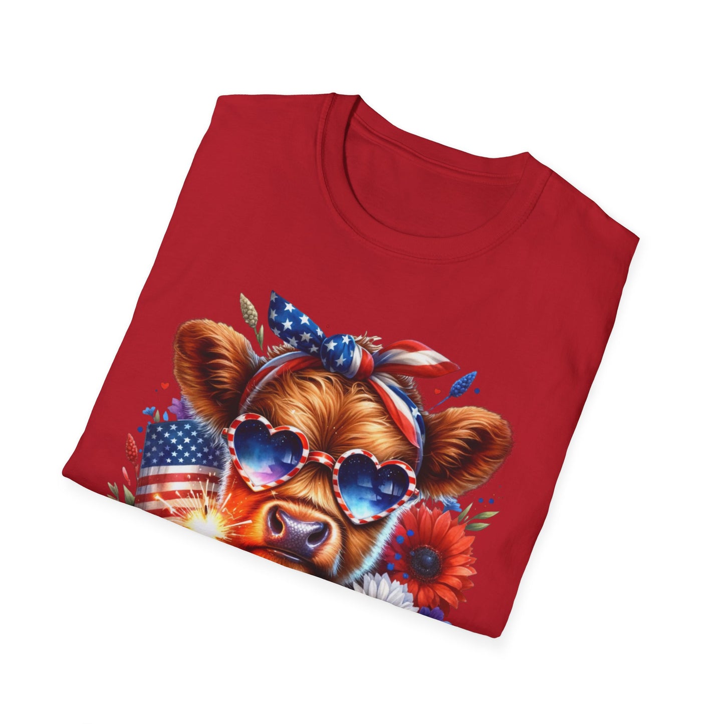 Patriotic Cow T-Shirt - Tee for Summer Celebrations