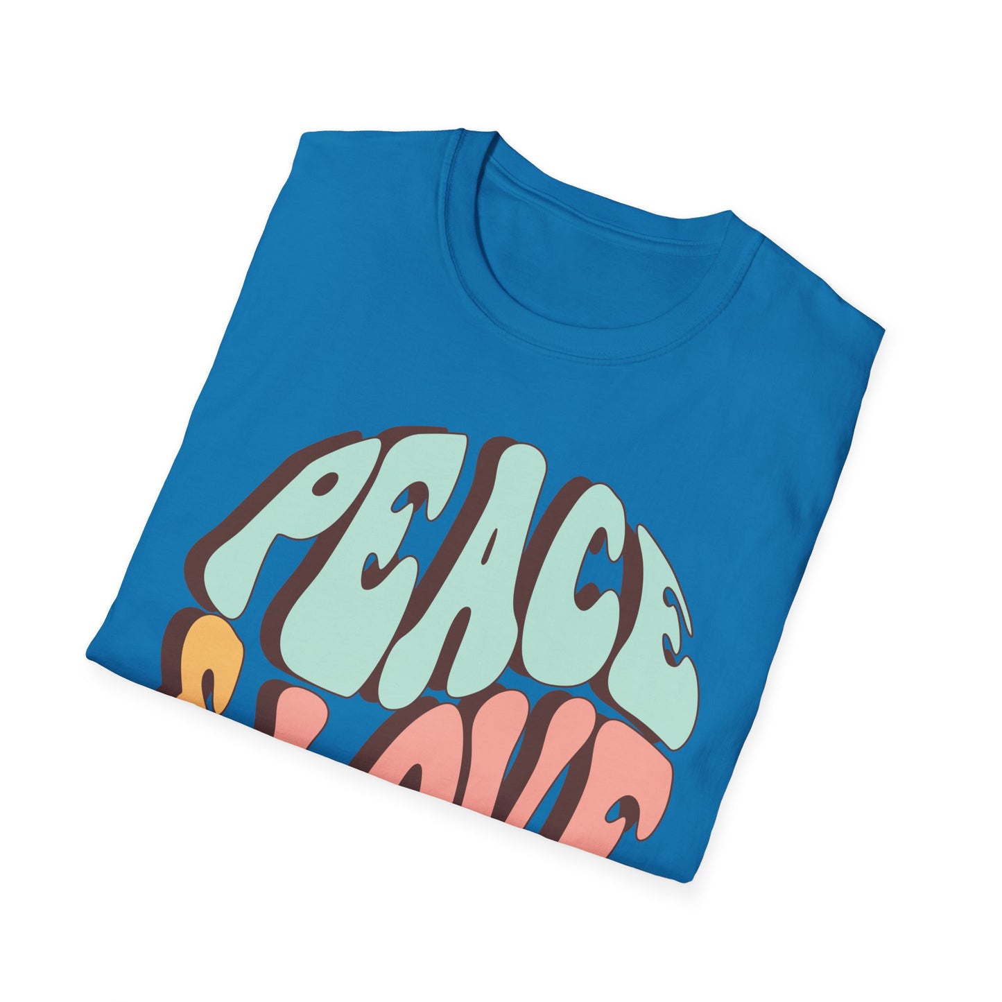 Peace & Love Unisex Softstyle T-Shirt - Retro Vibe for Casual Outings