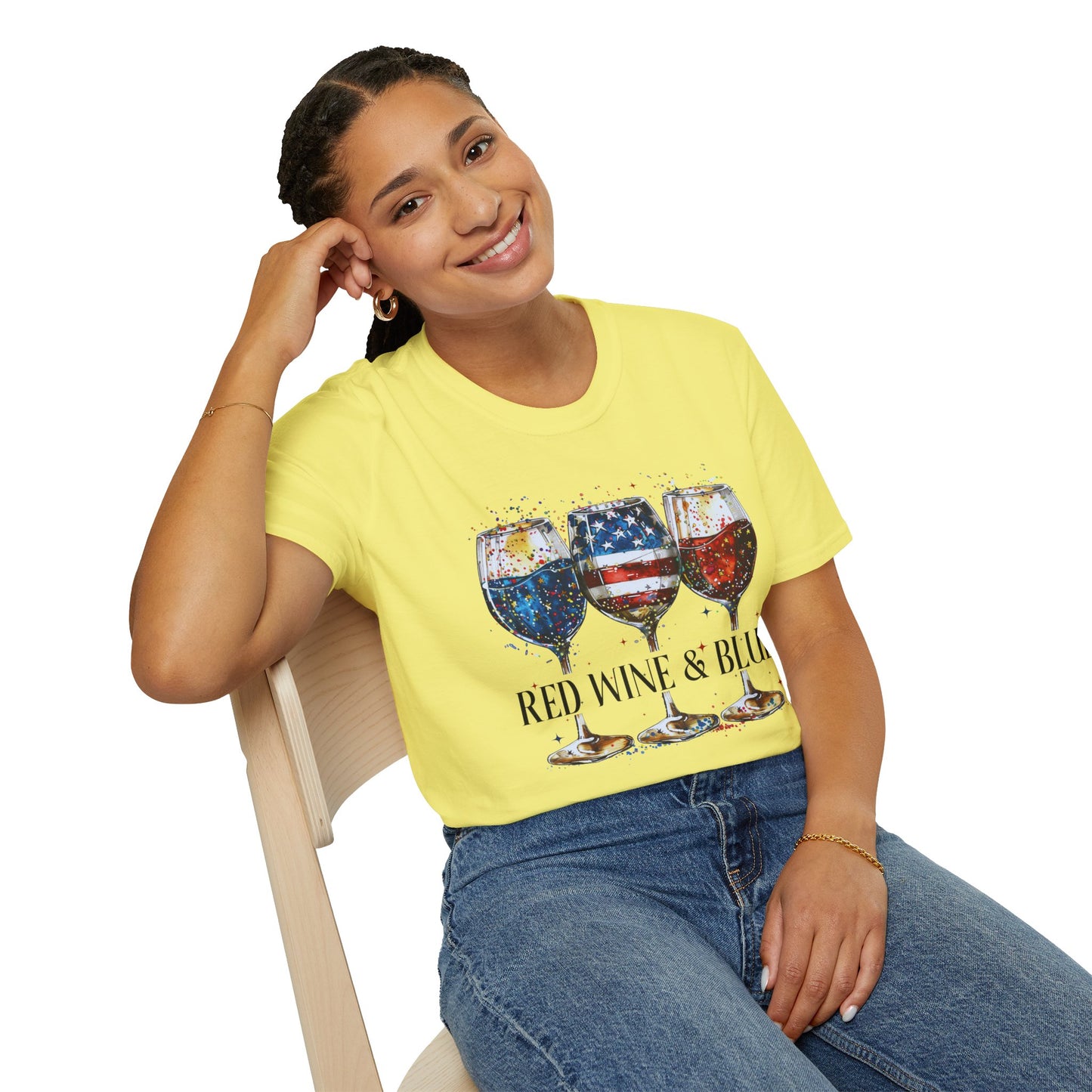Patriotic Red Wine & Blue - T-Shirt