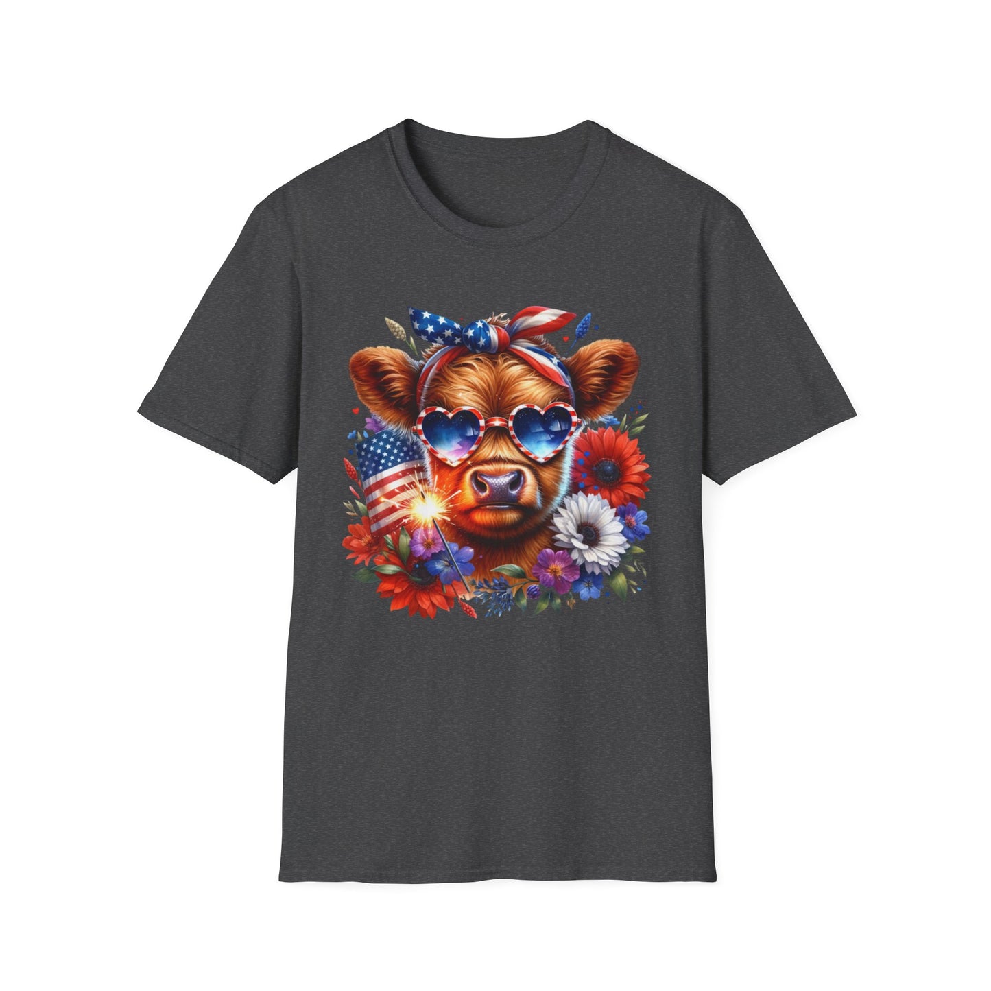 Patriotic Cow T-Shirt - Tee for Summer Celebrations