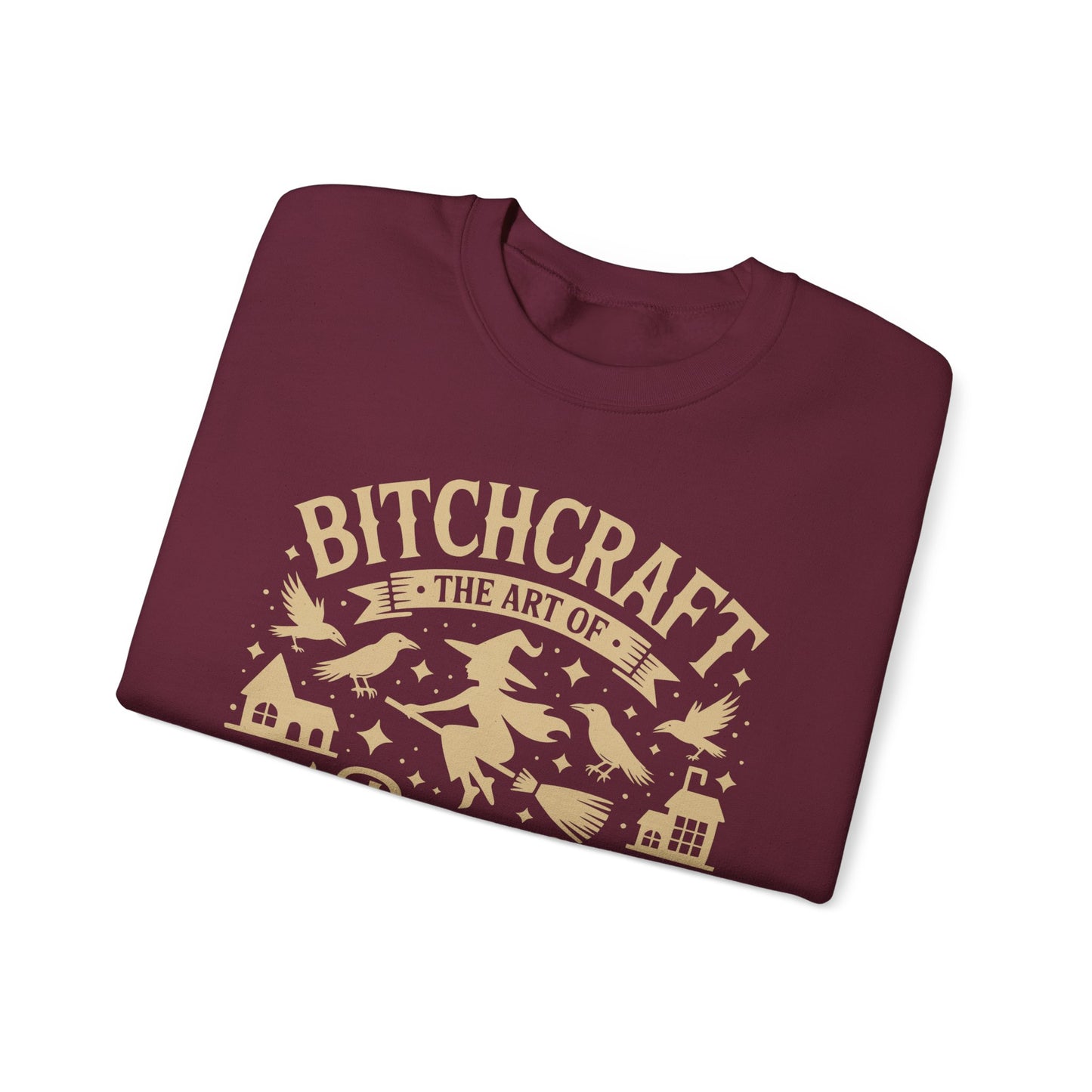 Bitchcraft Crewneck Sweatshirt, Cozy Witchy Apparel, Halloween Gift, Unisex Sweatshirt, Unique Gift for Her, Spooky Season Clothing