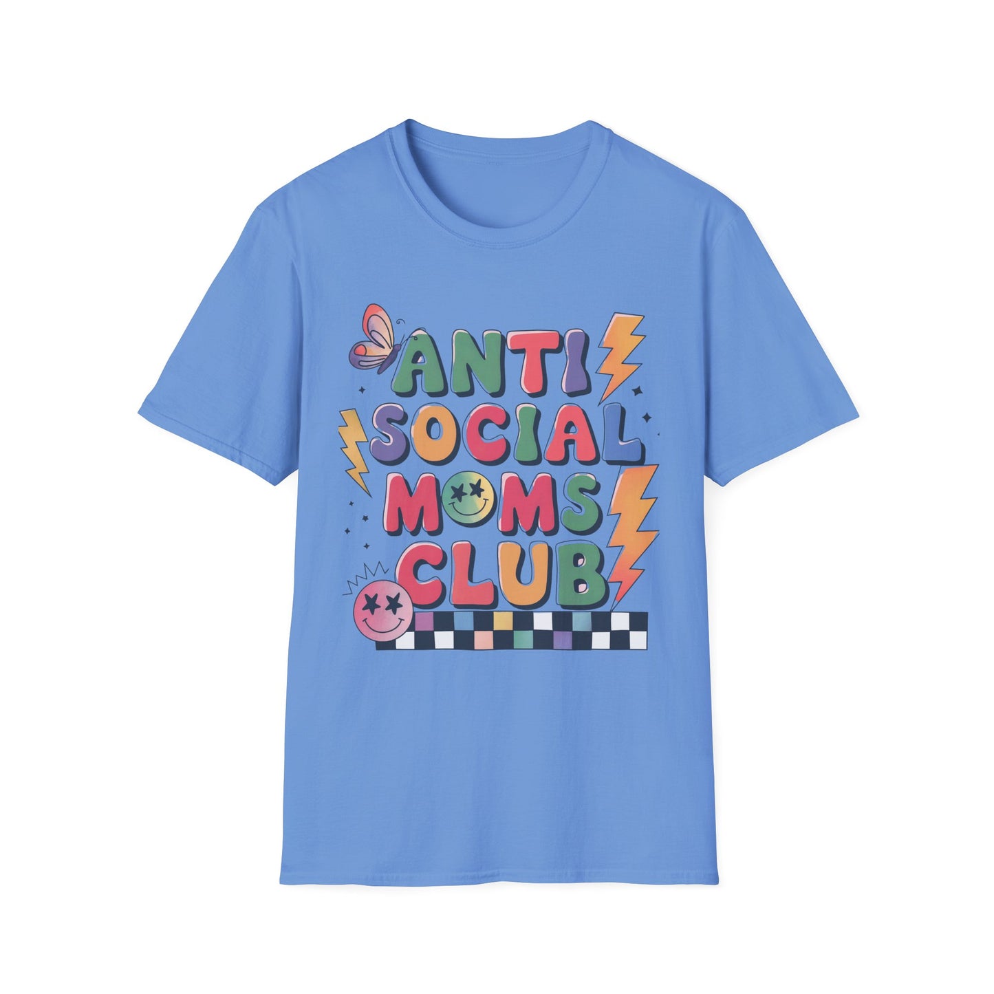 Anti Social Moms Club - Trendy Graphic Tee for Moms