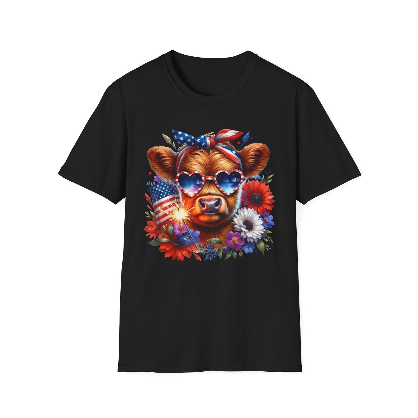 Patriotic Cow T-Shirt - Tee for Summer Celebrations