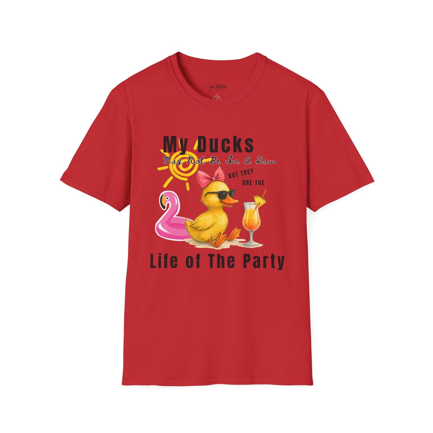 Duck - Life of The Party T-Shirt, Fun Summer Tee, Quirky Gift, Pool Party Shirt, Duck Lover Apparel