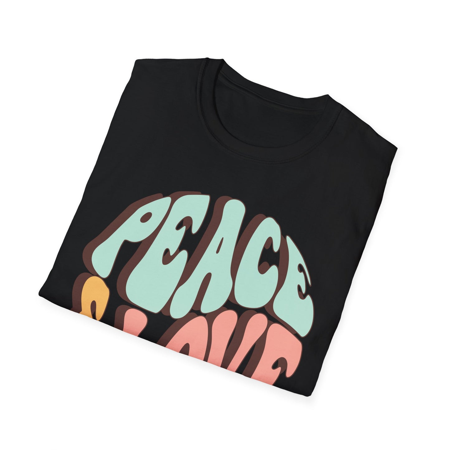 Peace & Love Unisex Softstyle T-Shirt - Retro Vibe for Casual Outings