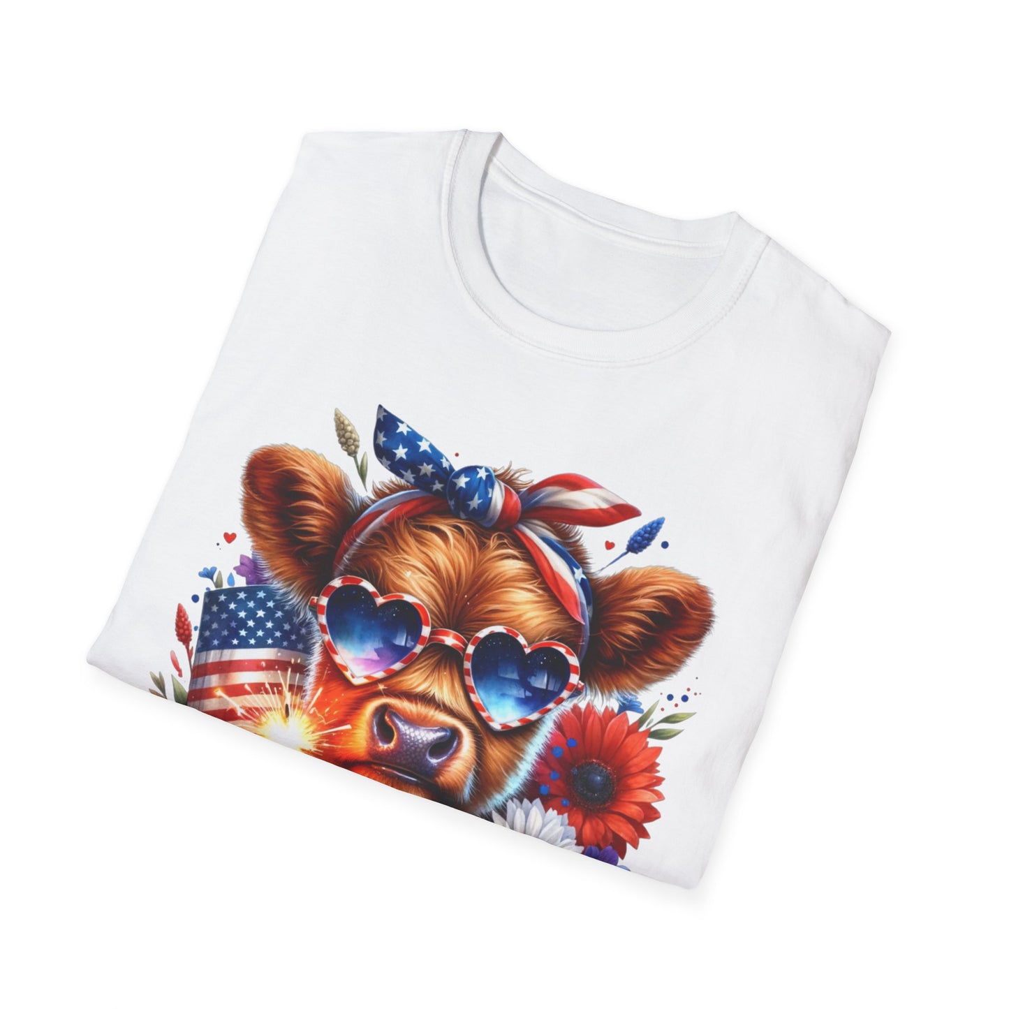 Patriotic Cow T-Shirt - Tee for Summer Celebrations