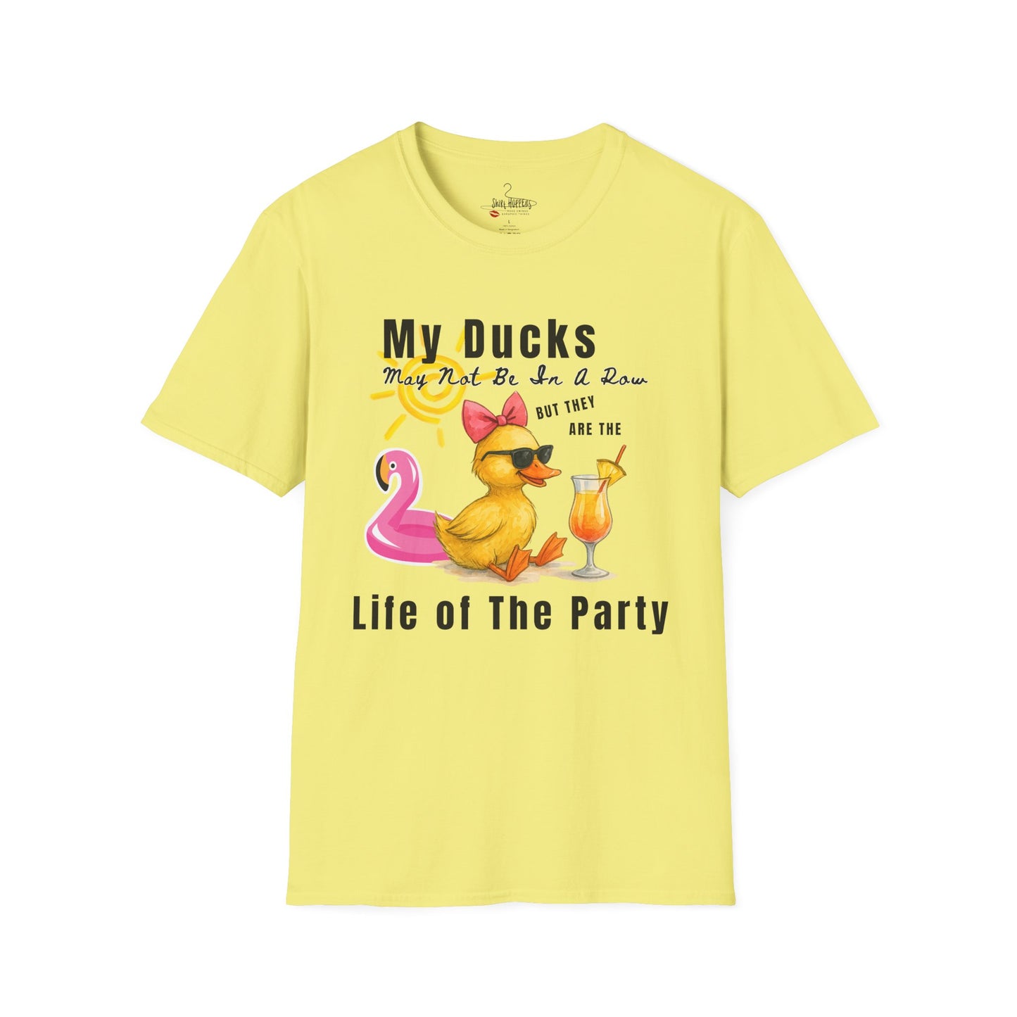 Duck - Life of The Party T-Shirt, Fun Summer Tee, Quirky Gift, Pool Party Shirt, Duck Lover Apparel