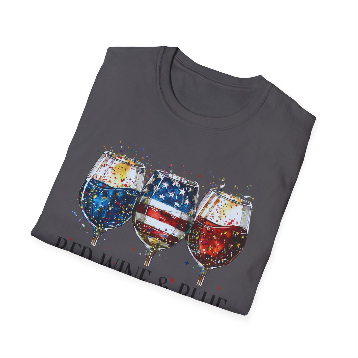 Patriotic Red Wine & Blue - T-Shirt
