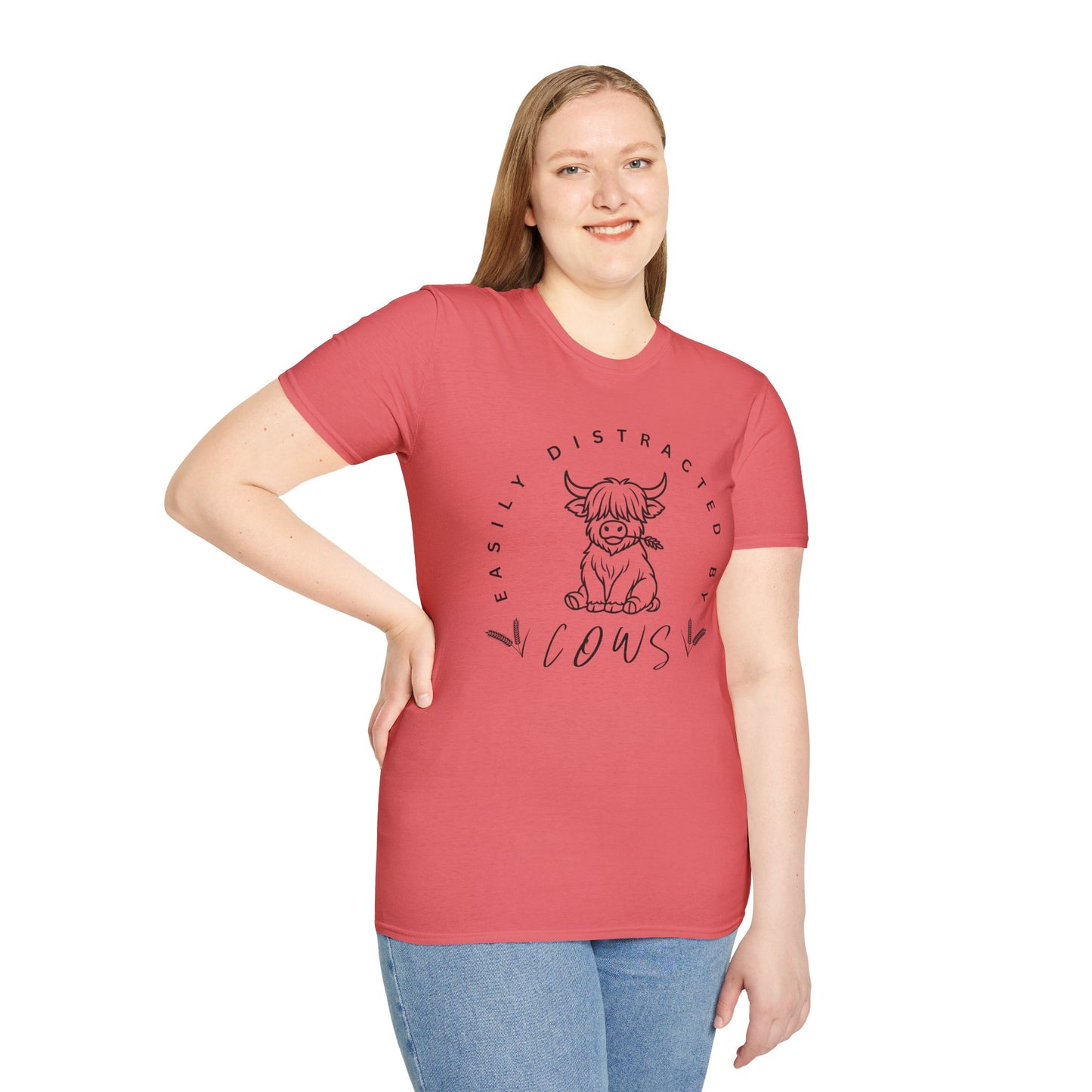 Easily Distracted by Cows - Graphic Tee, Funny Cow Tee, Animal Lover Shirt, Farm Life Gift, Casual Everyday Wear