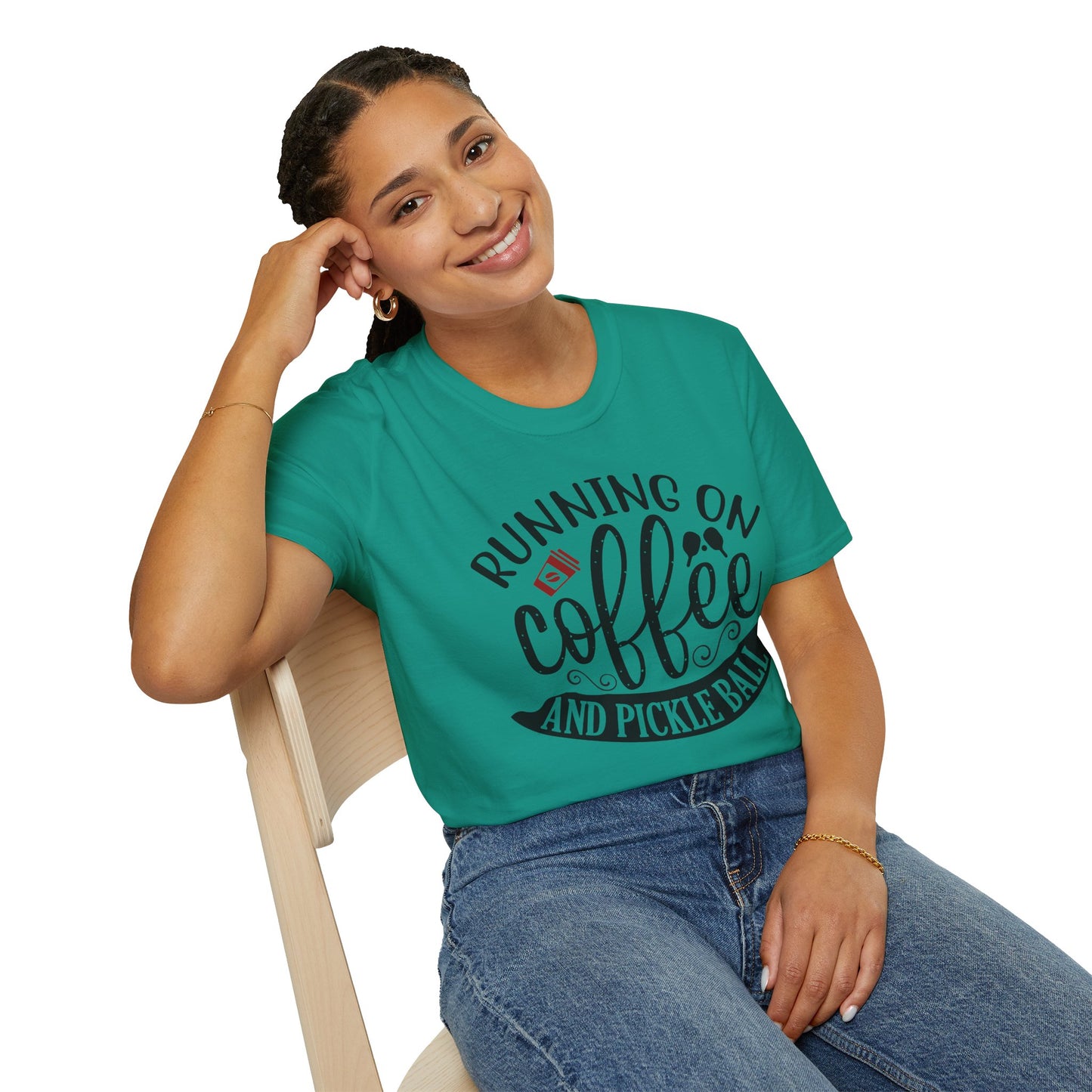 Coffee & Pickleball T-Shirt | Fun Gift for Coffee Lovers, Sports Enthusiasts, Tee for Active Lifestyles, Casual Wear, Everyday Style