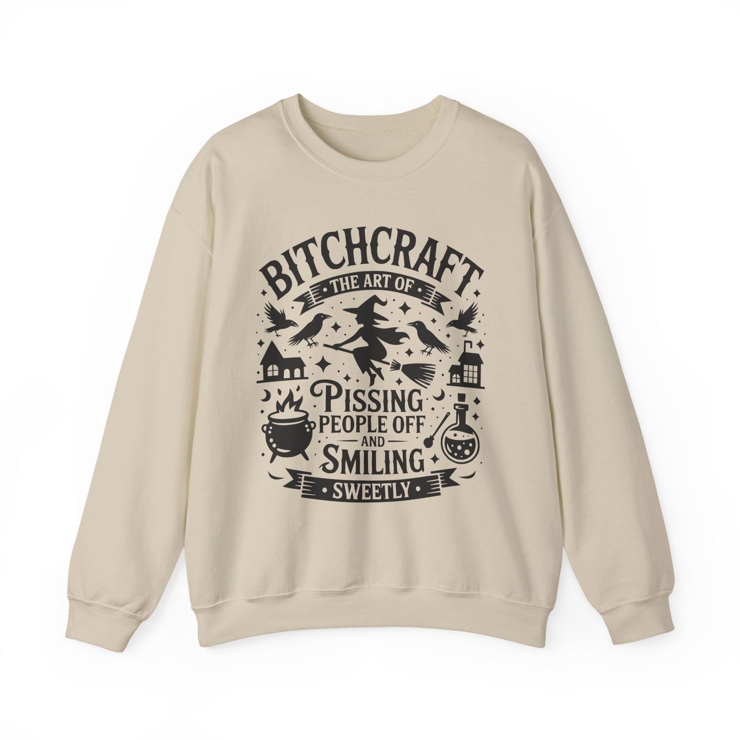 Bitchcraft Sweatshirt - Cozy Unisex Crewneck with Fun Quote, Funny Gift, Witchy Apparel, Halloween, Humor, Everyday Comfort