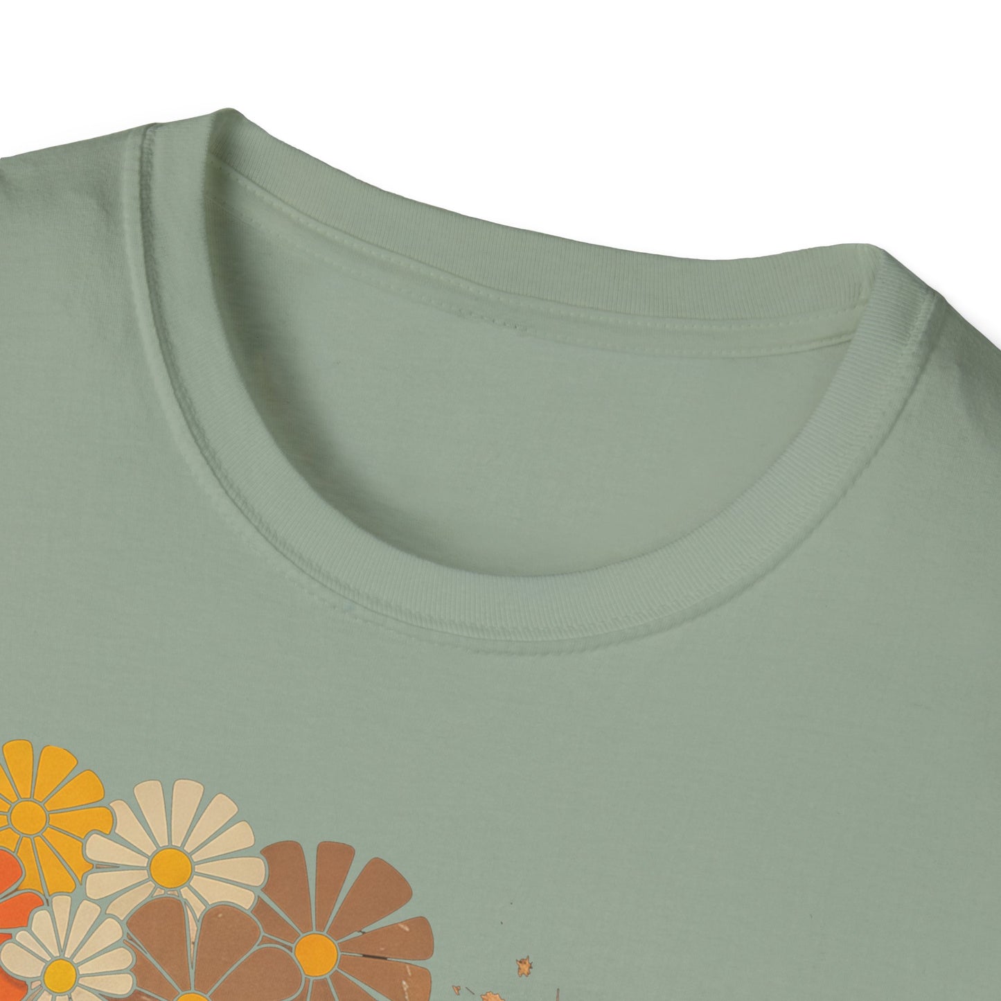 Retro Floral Smiley T-Shirt | Unisex Graphic Tee for Casual Wear, Gift for Friends, Summer Vibes, Self-Care, Birthday Present