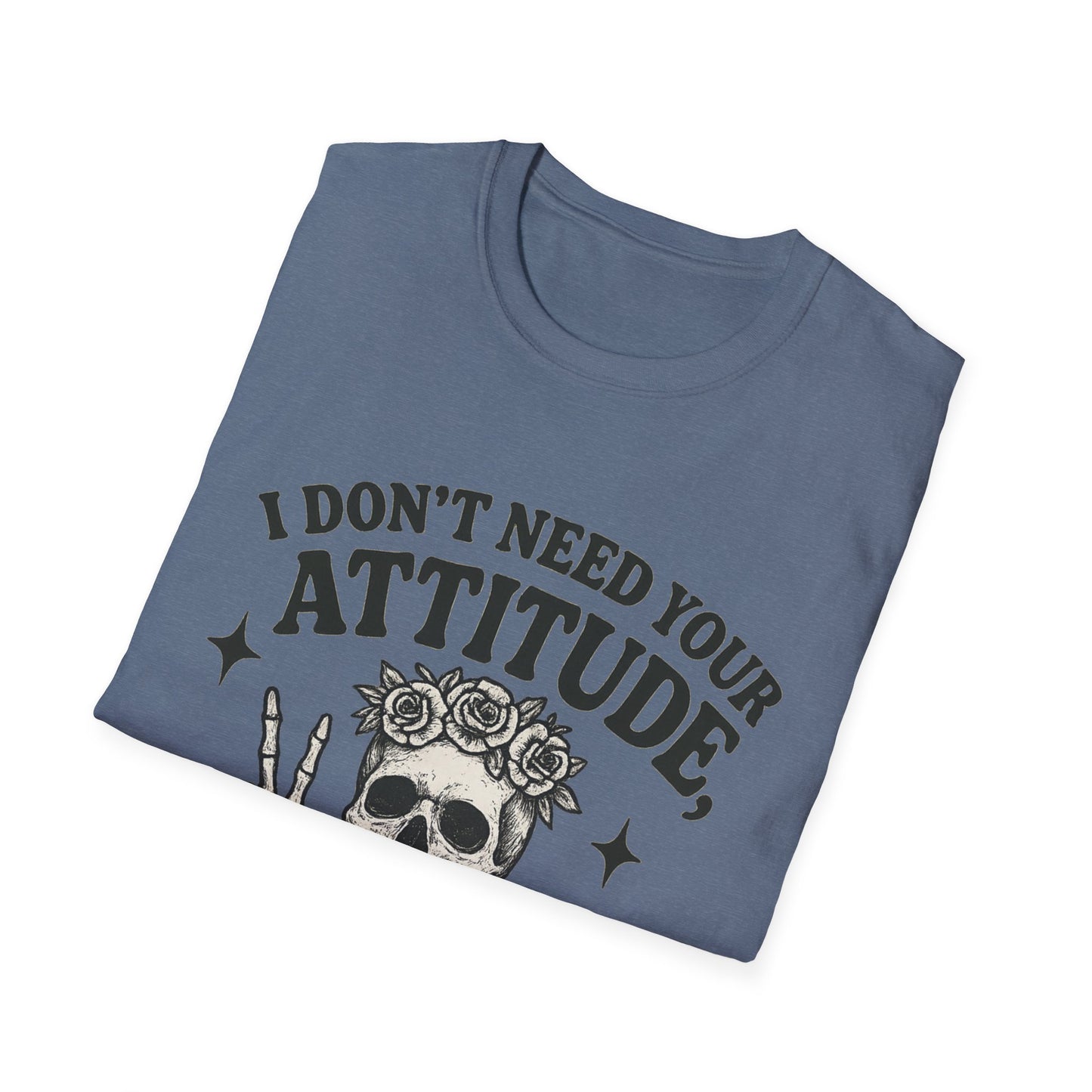 Attitude Skull Graphic Tee, Edgy Gift, Hipster Fashion, Festival Outfit, Statement Top