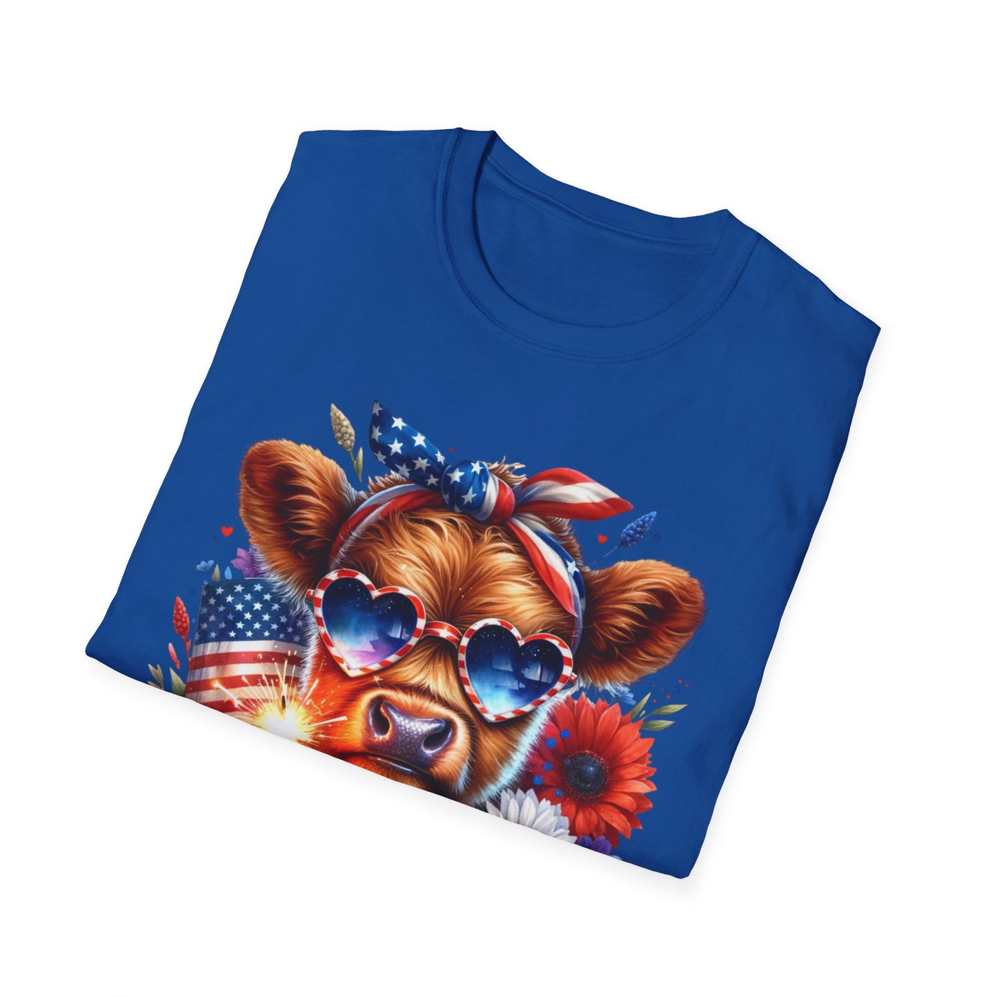 Patriotic Cow T-Shirt - Tee for Summer Celebrations