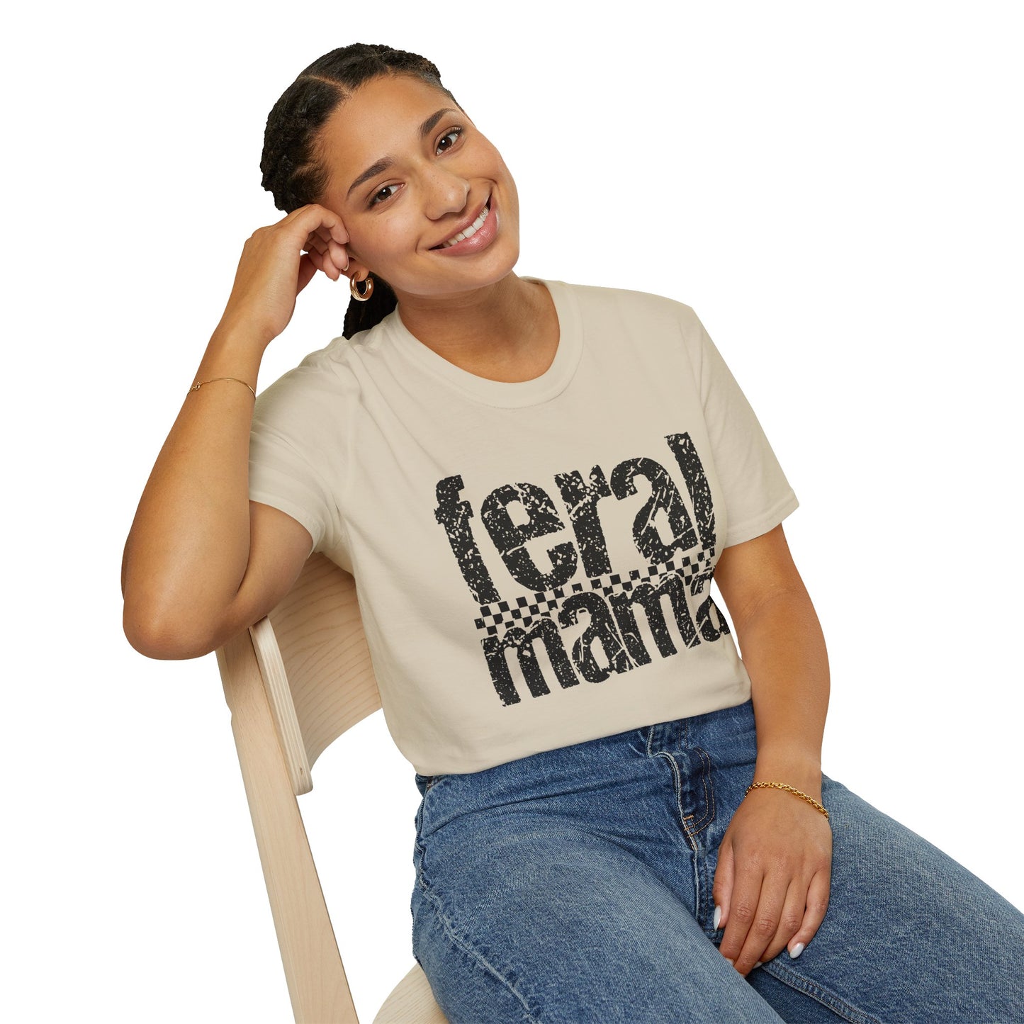 Feral Mama Unisex Softstyle T-Shirt, Funny Gift for Moms, Casual Wear, Graphic Tee, Mother's Day Present, Everyday Comfort