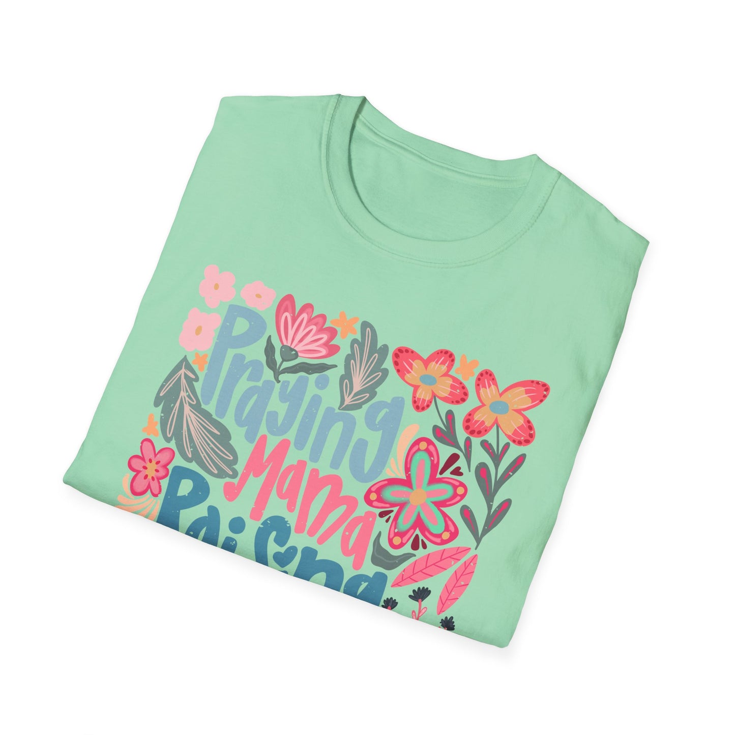 Praying Mama Raising Warriors T-Shirt | Unisex Softstyle Tee for Moms