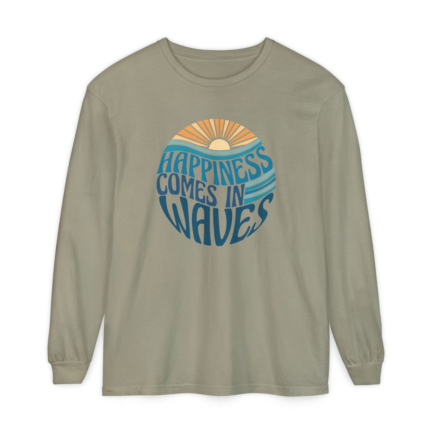 Happiness Comes in Waves Tee, Beachwear, Casual Outfit, Gift for Ocean Lovers, Summer Apparel