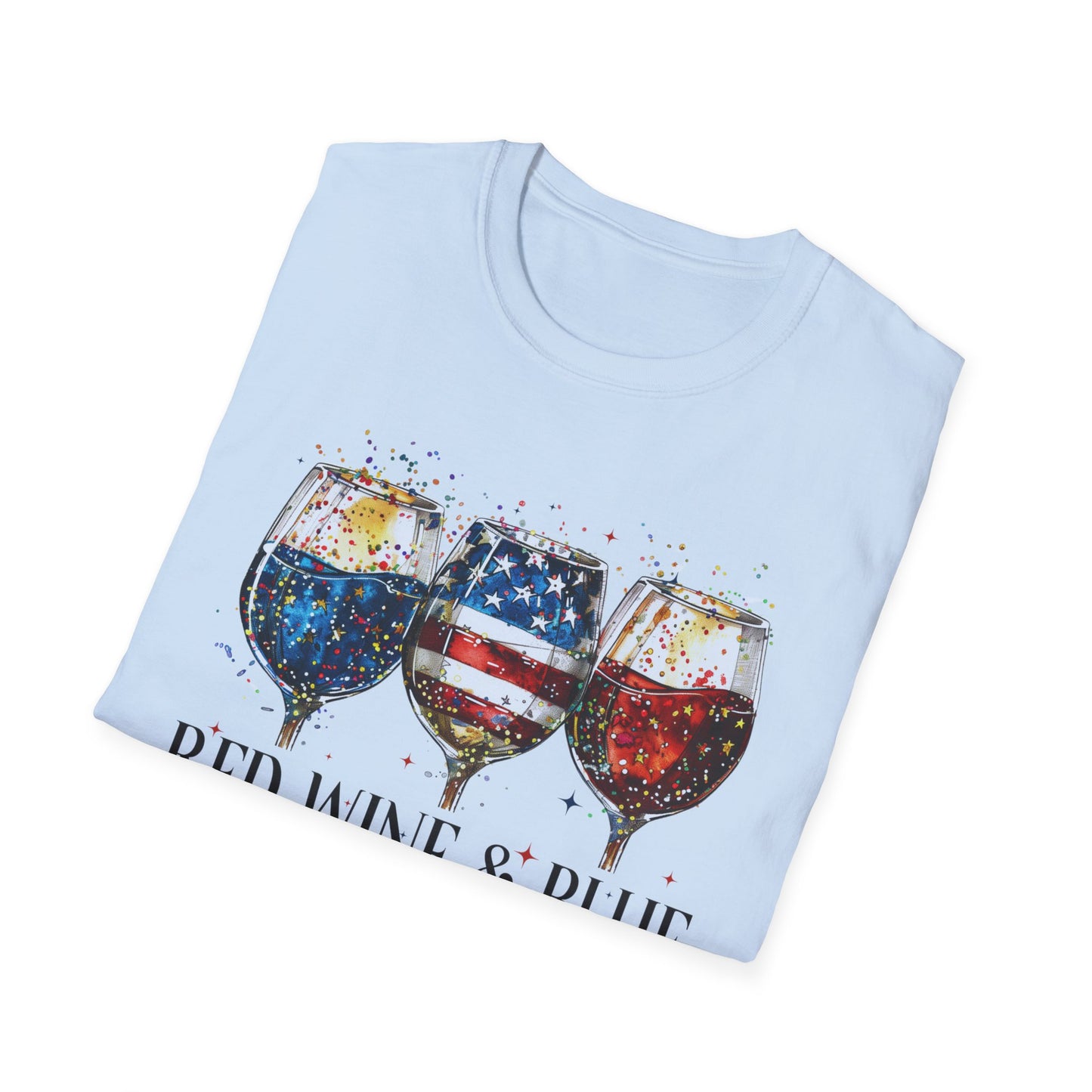Patriotic Red Wine & Blue - T-Shirt