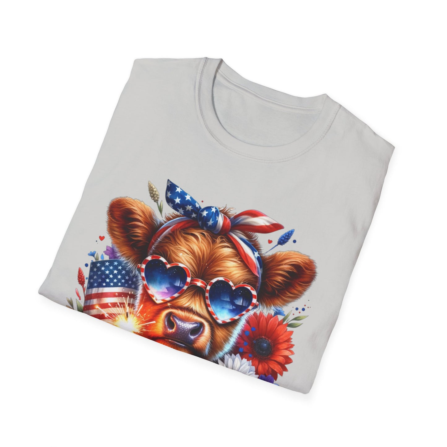 Patriotic Cow T-Shirt - Tee for Summer Celebrations