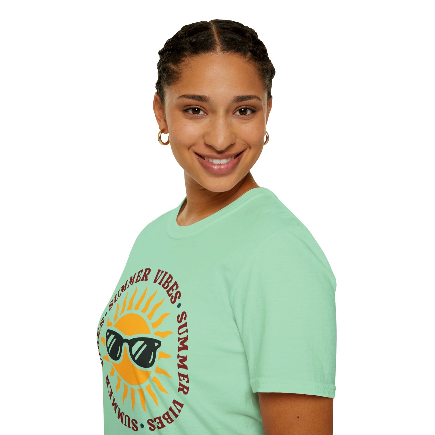 Summer Vibes – Bright Yellow Sun Tee