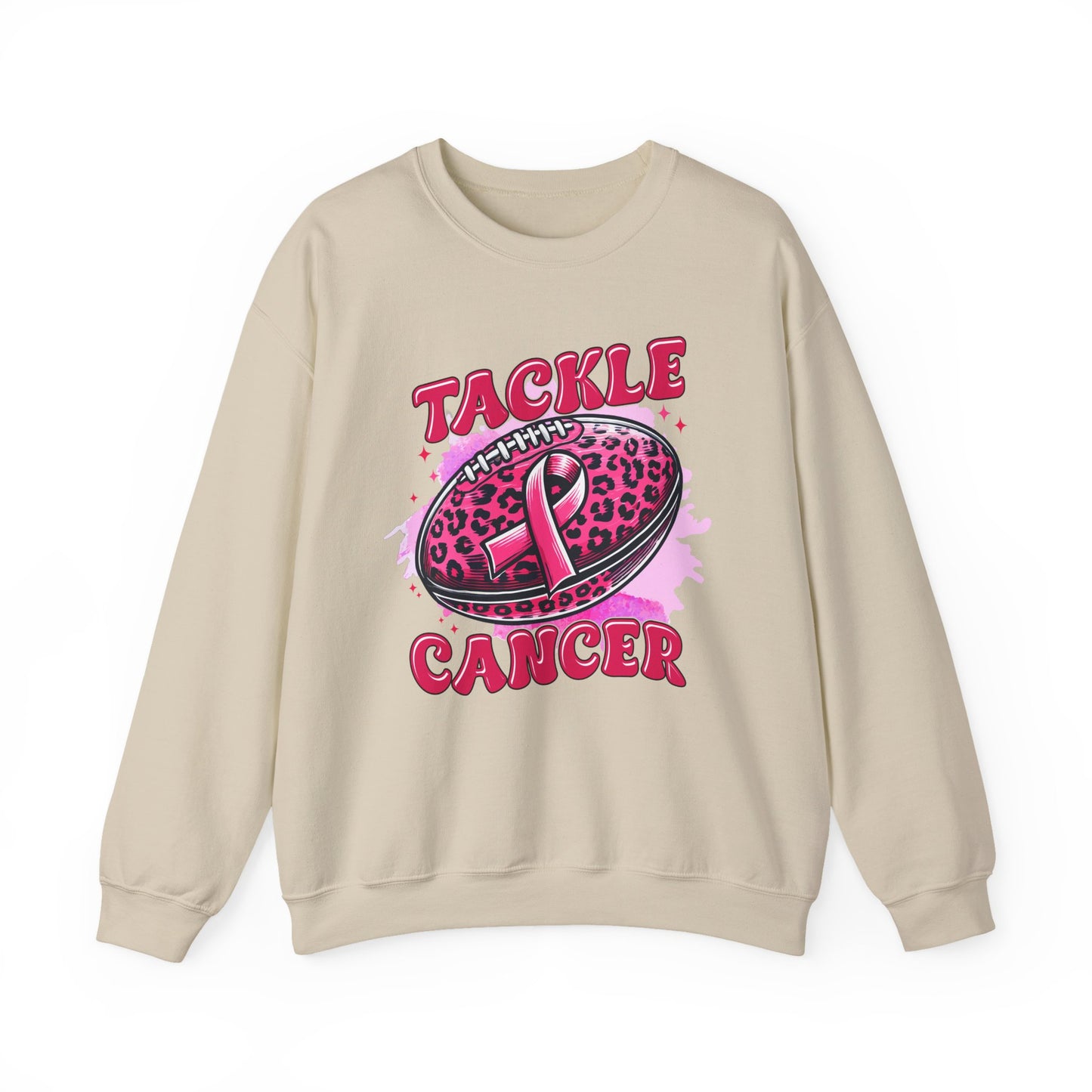 Breast Cancer Awareness Crewneck Sweatshirt | Tackle Cancer Apparel, Football Fan Wear, Pink Ribbon