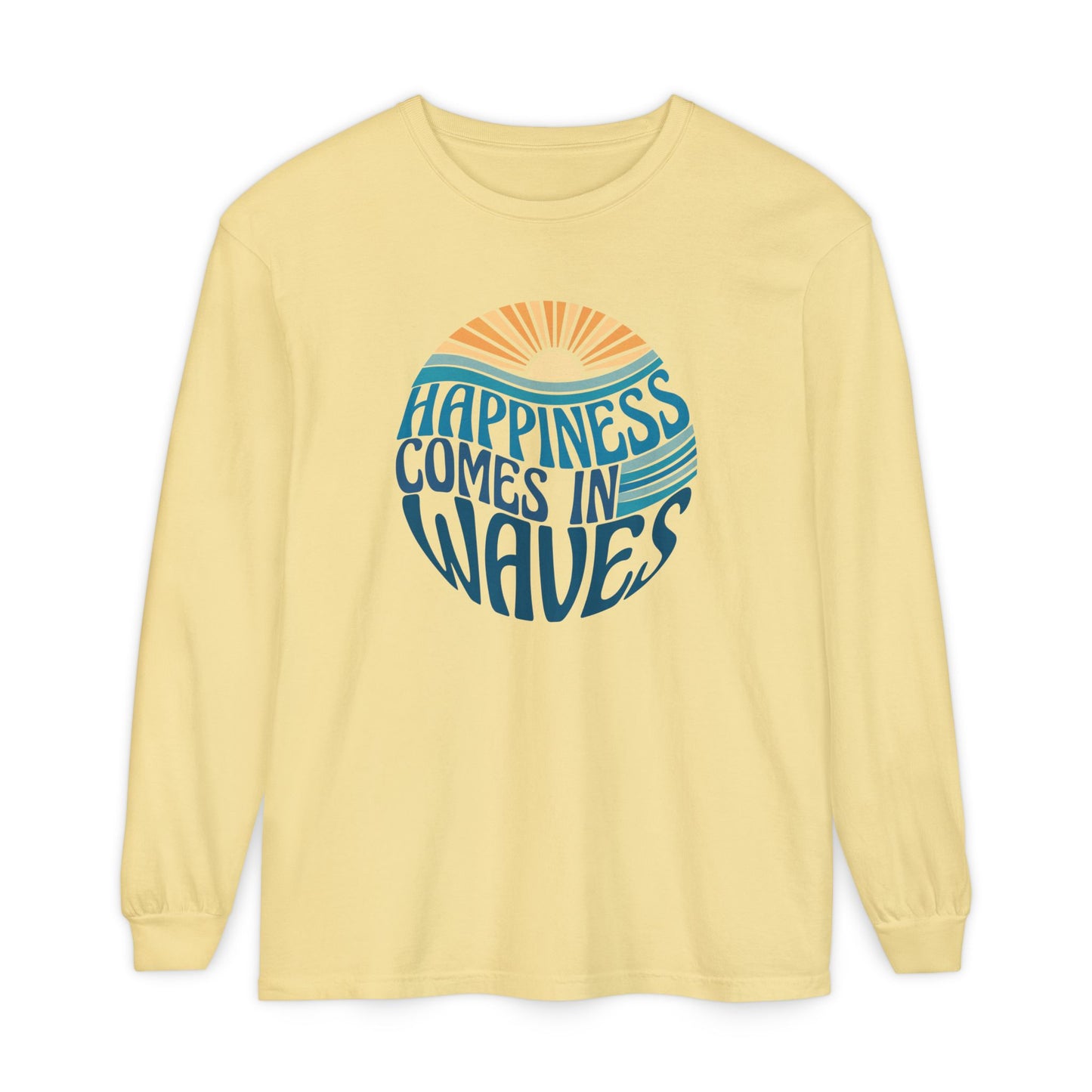 Happiness Comes in Waves Tee, Beachwear, Casual Outfit, Gift for Ocean Lovers, Summer Apparel