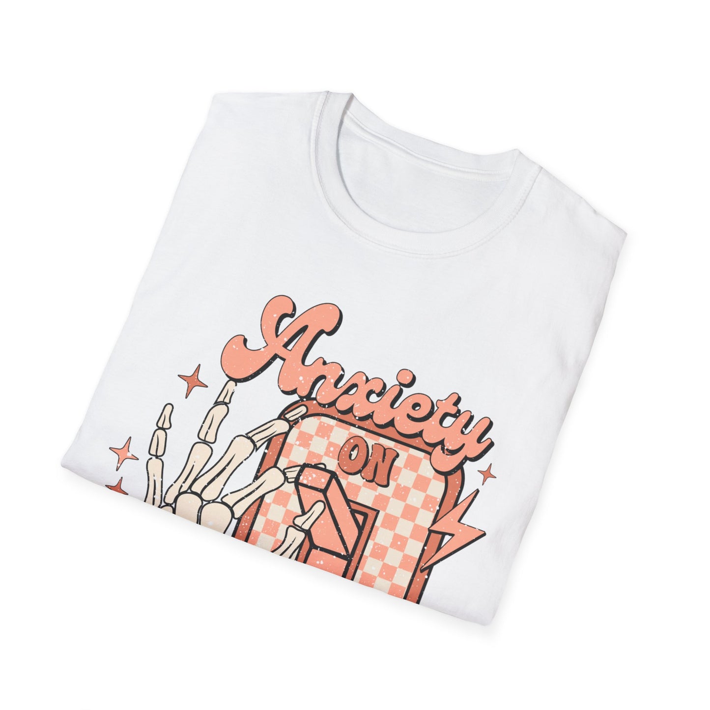 Anxiety On/Off Unisex Softstyle T-Shirt - Trendy Graphic Tee