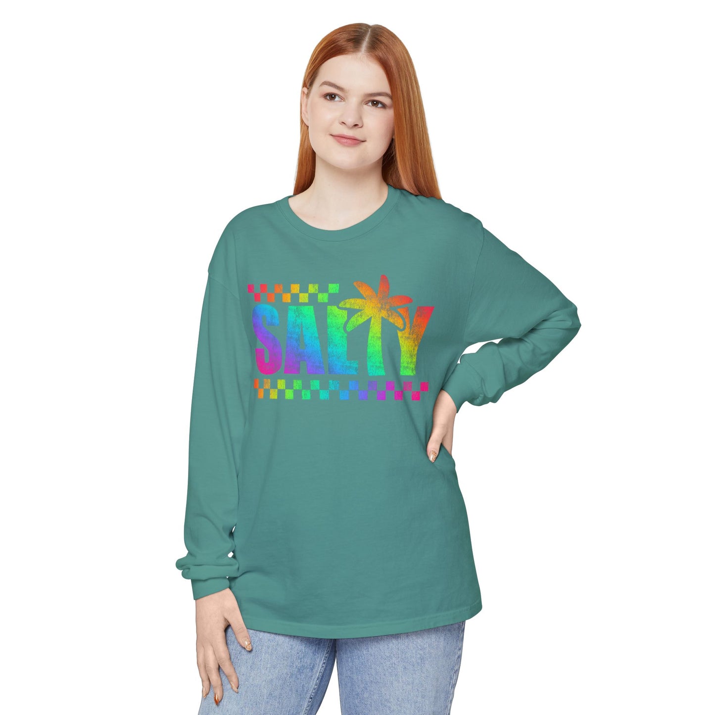 Colorful Long Sleeve T-Shirt | Summer Vibes, Beachwear, Unisex Fashion, Gift for Her/Him, Casual Wear