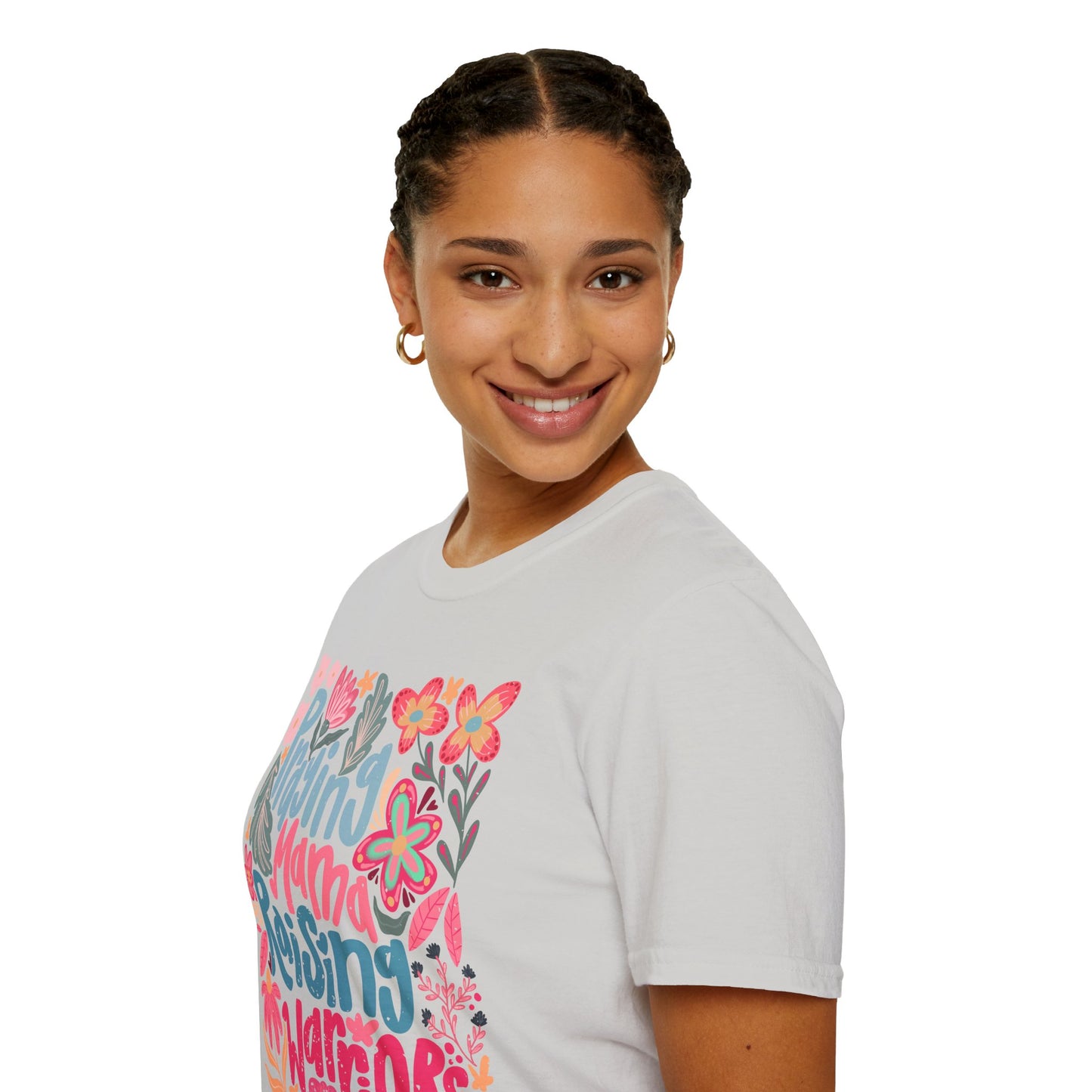 Praying Mama Raising Warriors T-Shirt | Unisex Softstyle Tee for Moms