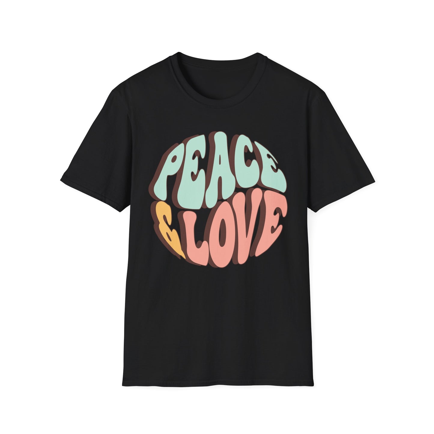 Peace & Love Unisex Softstyle T-Shirt - Retro Vibe for Casual Outings
