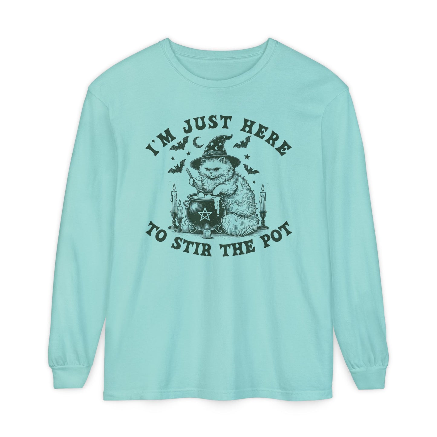 Cozy Witchy Long Sleeve T-Shirt, Halloween Tee, Gift for Friends, Unisex Graphic Shirt, Fun Casual Wear, Magical Humor Apparel